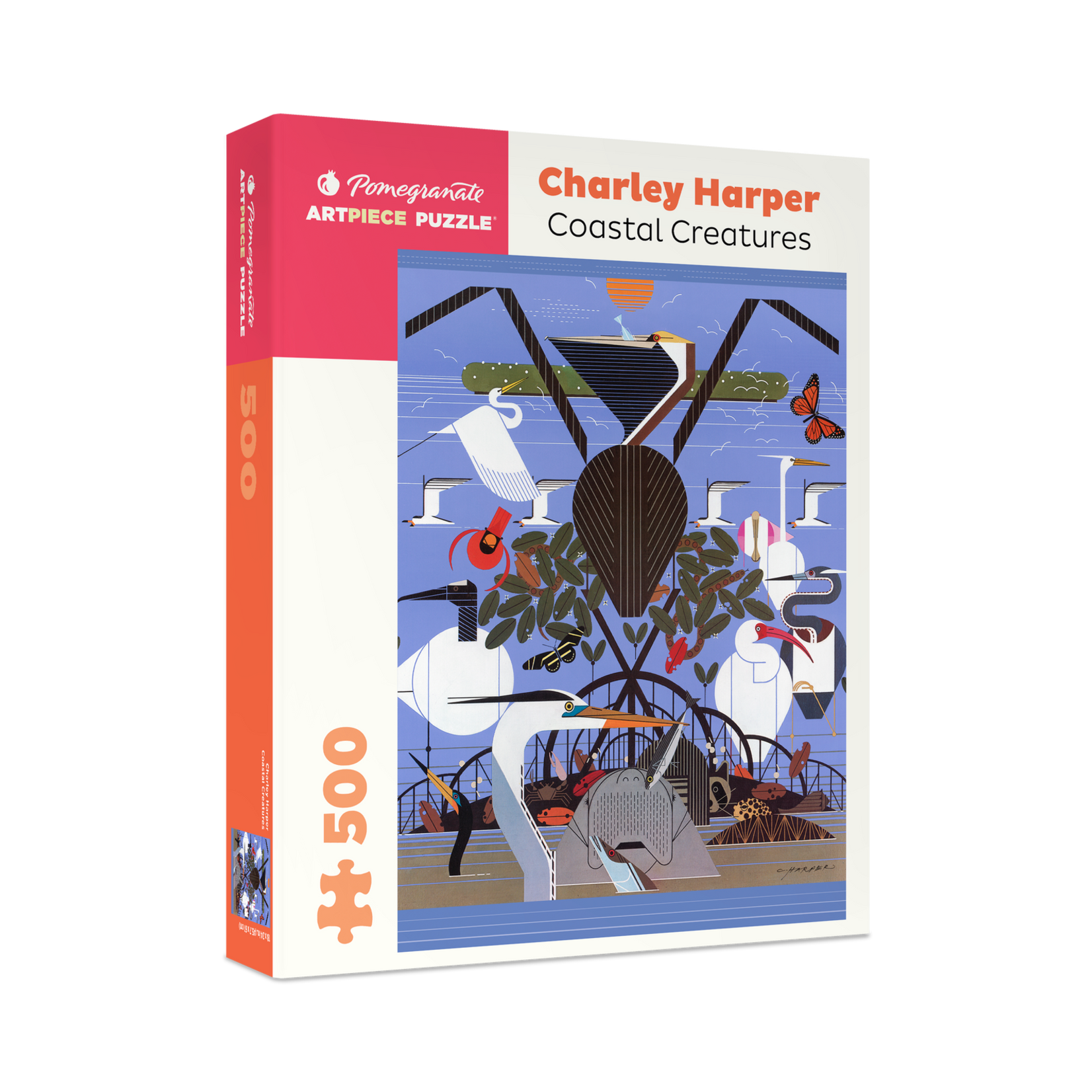Pomegranate Charley Harper: Coastal Creatures 500-Piece Jigsaw Puzzle