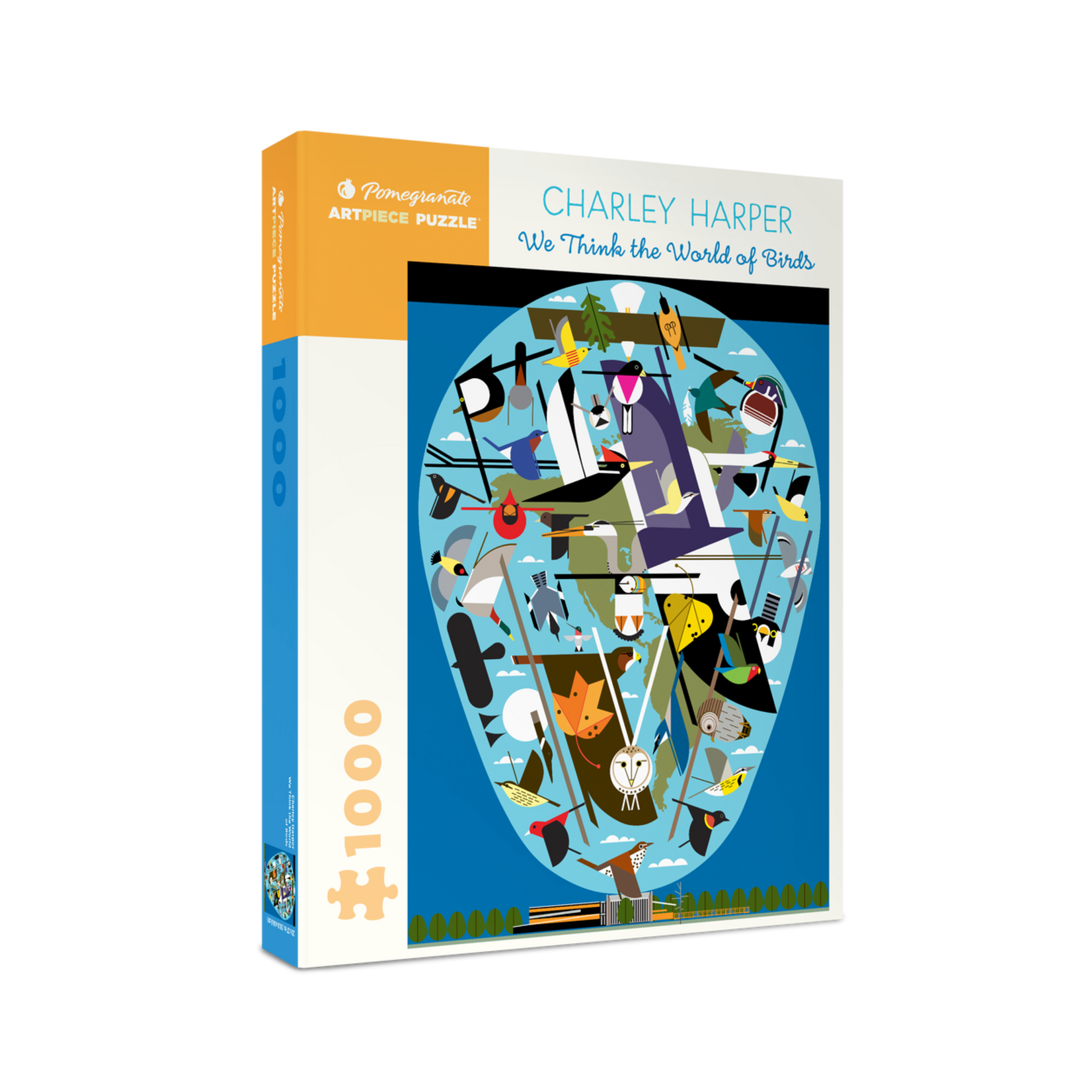 Pomegranate Charley Harper: We Think the World of Birds 1000-Piece Jigsaw Puzzle