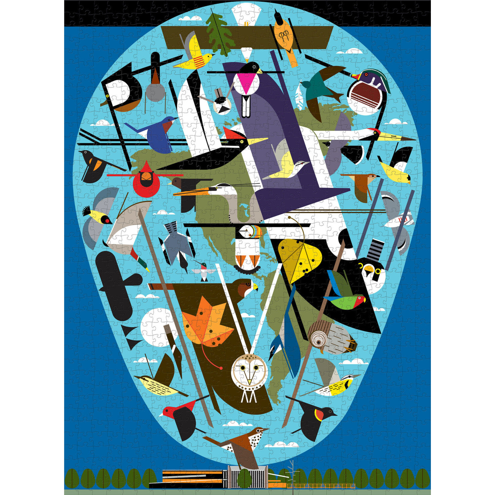 Pomegranate Charley Harper: We Think the World of Birds 1000-Piece Jigsaw Puzzle