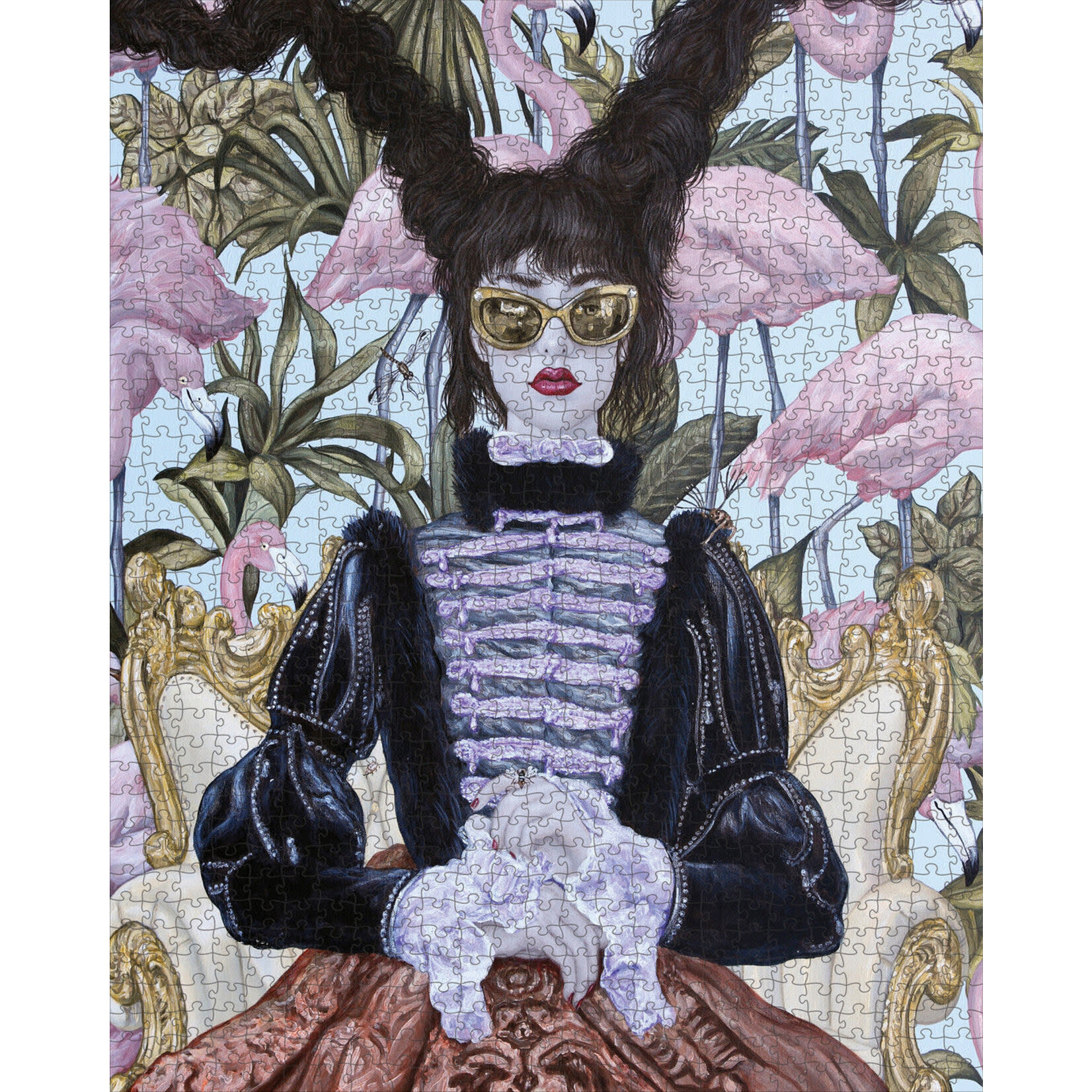 Pomegranate Carlos Gámez de Francisco: Girl with Pink Flamingos 1000-Piece Jigsaw Puzzle