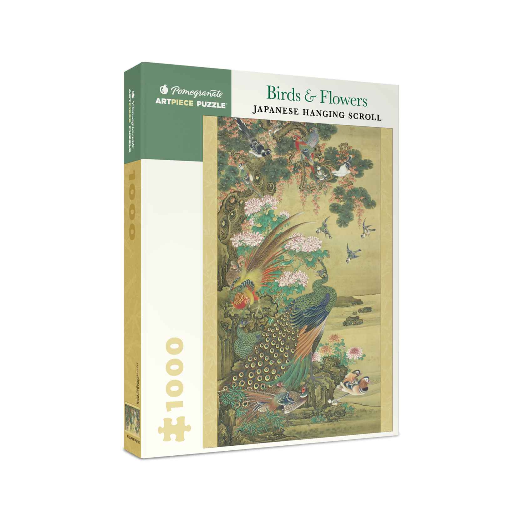 Pomegranate Birds & Flowers: Japanese Hanging Scroll 1000-Piece Jigsaw Puzzle
