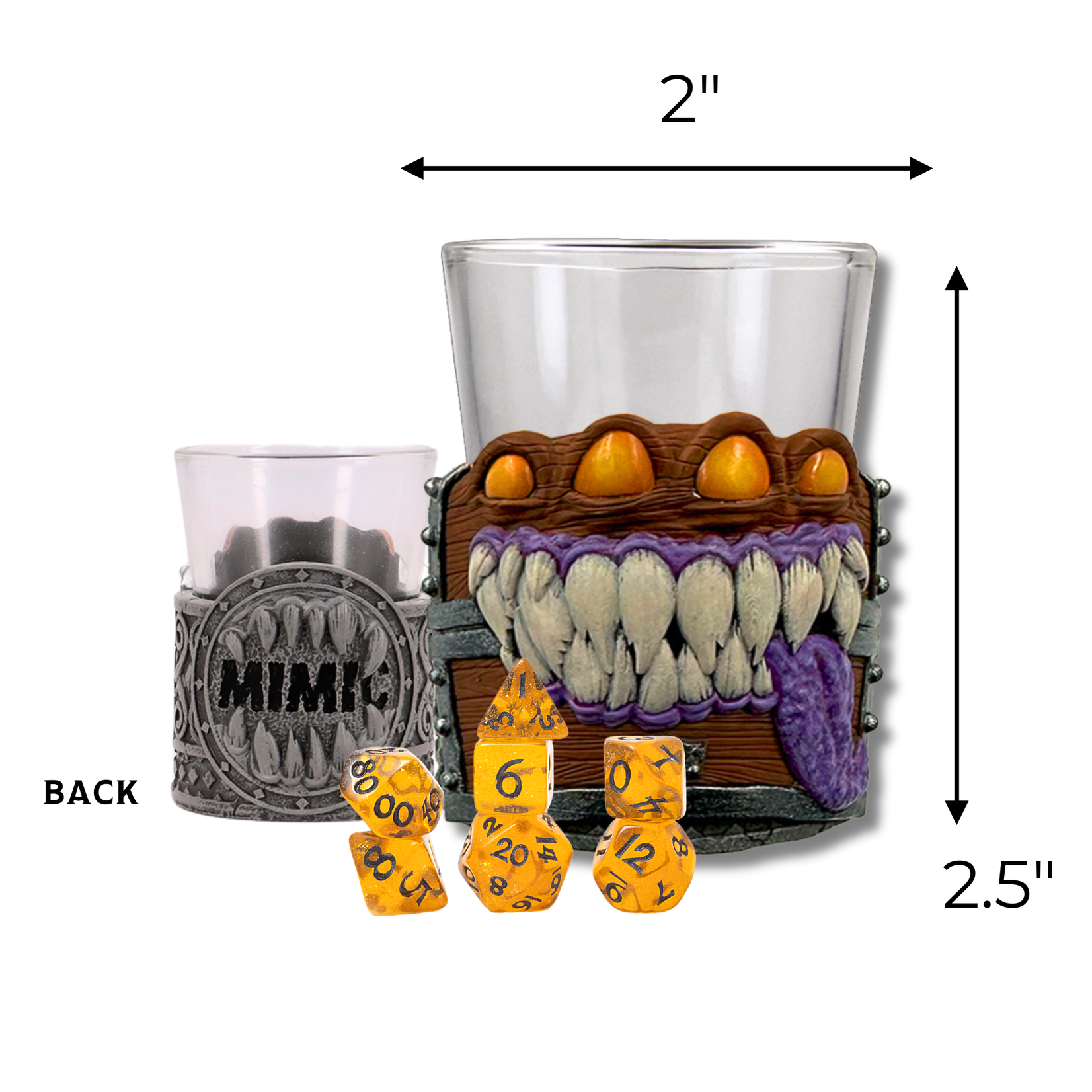 Sirius Dice D&D Mini Dice Cups w/ 7pc Mini Dice Set