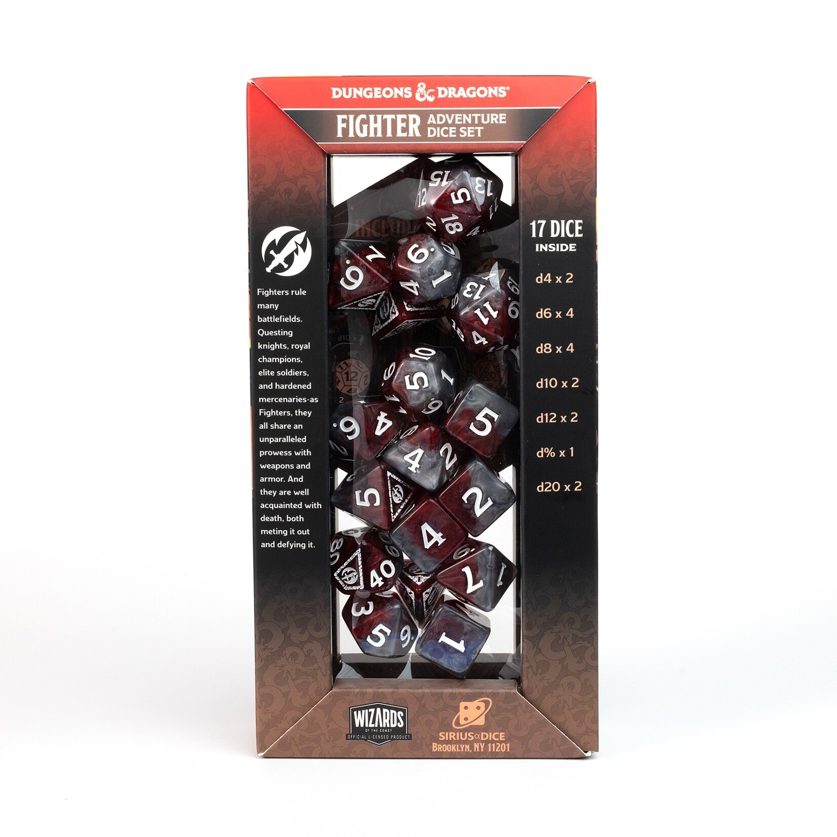 Sirius Dice D&D Adventure Dice Set - Fighter: Red