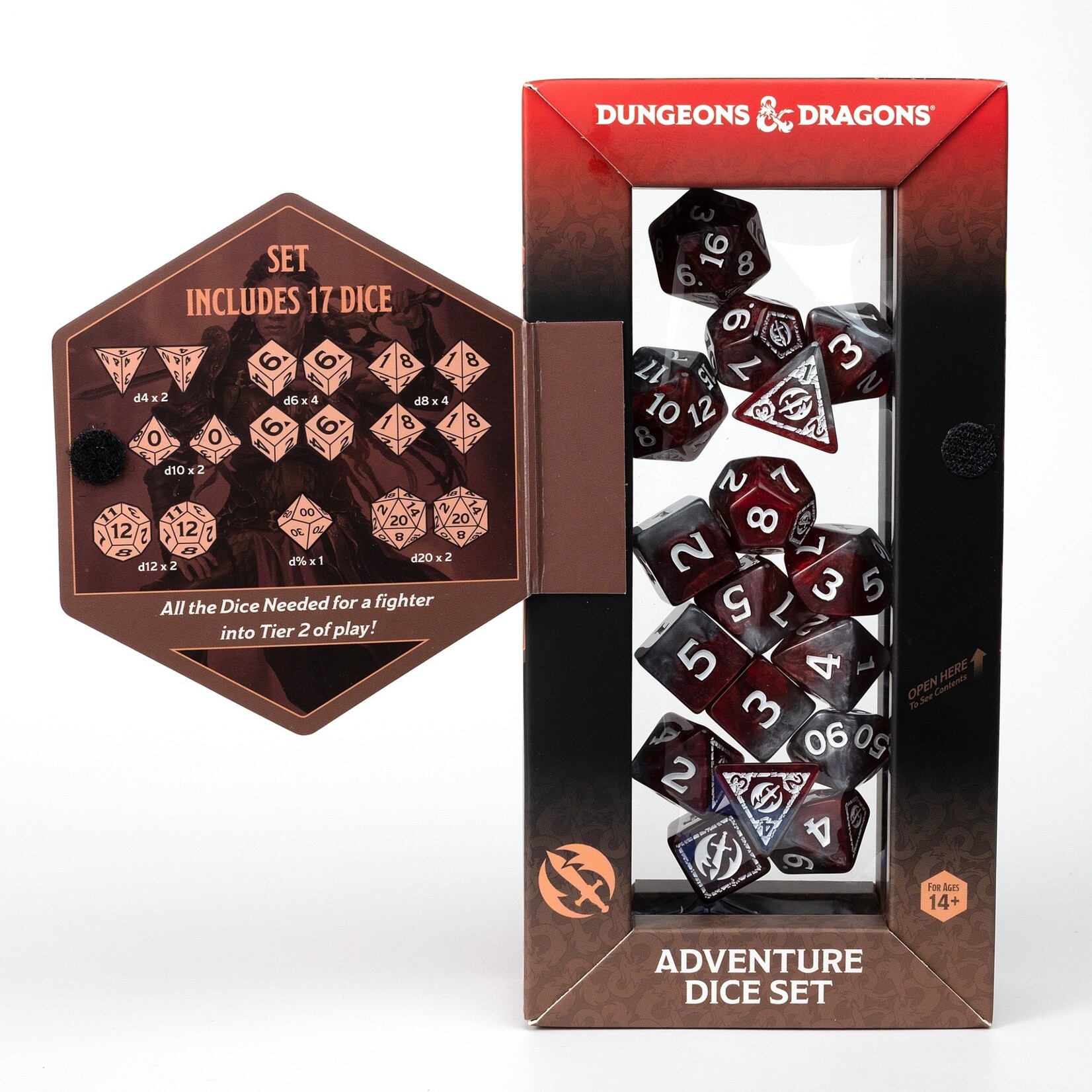 Sirius Dice D&D Adventure Dice Set - Fighter: Red
