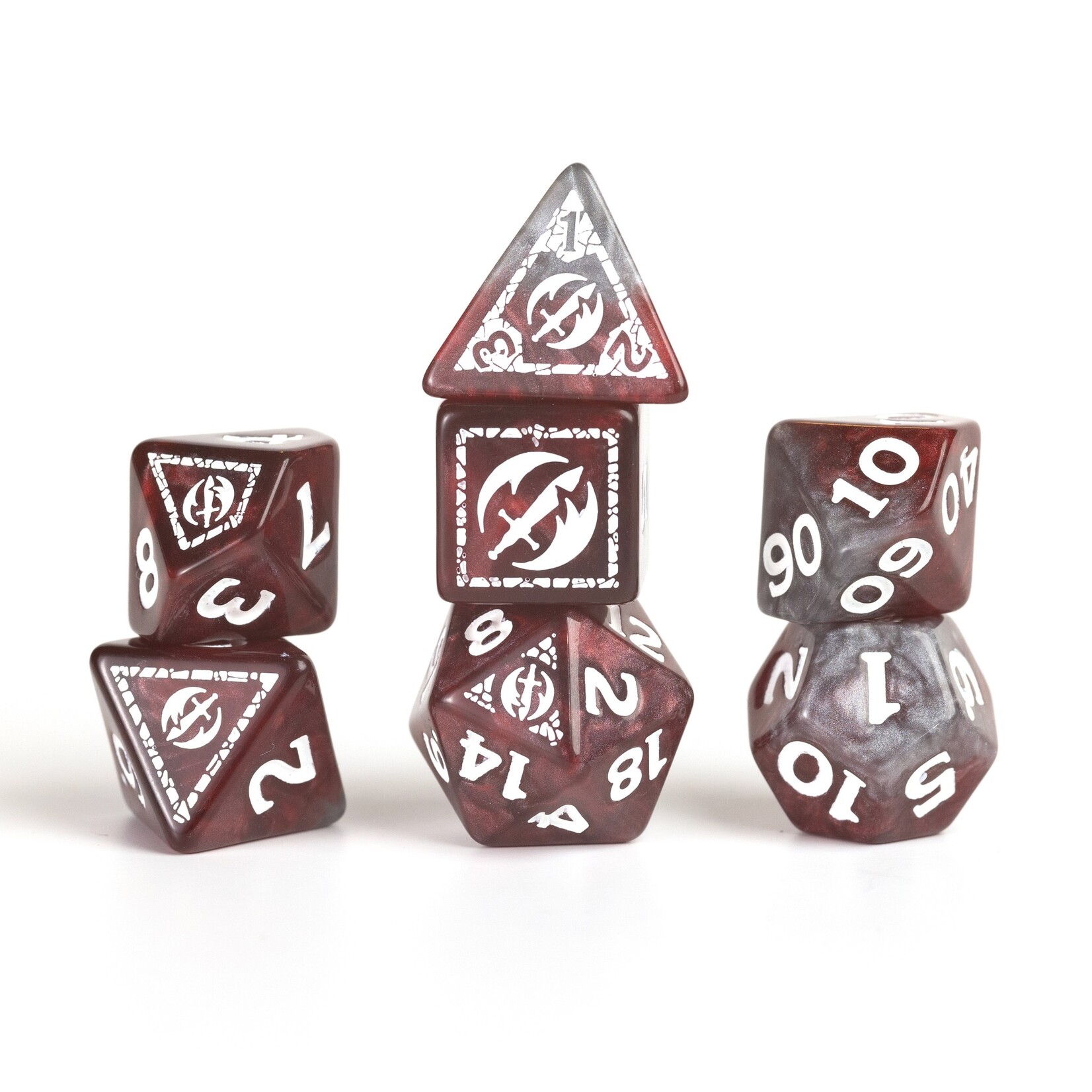 Sirius Dice D&D Adventure Dice Set - Fighter: Red