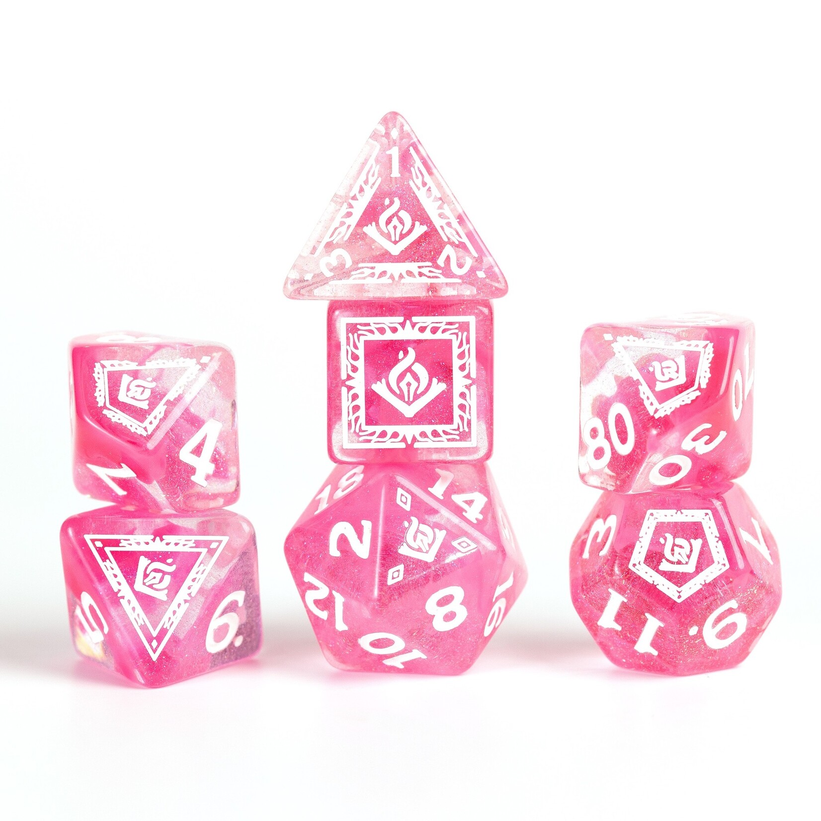 Sirius Dice D&D Adventure Dice Set - Wizard: Fuchsia