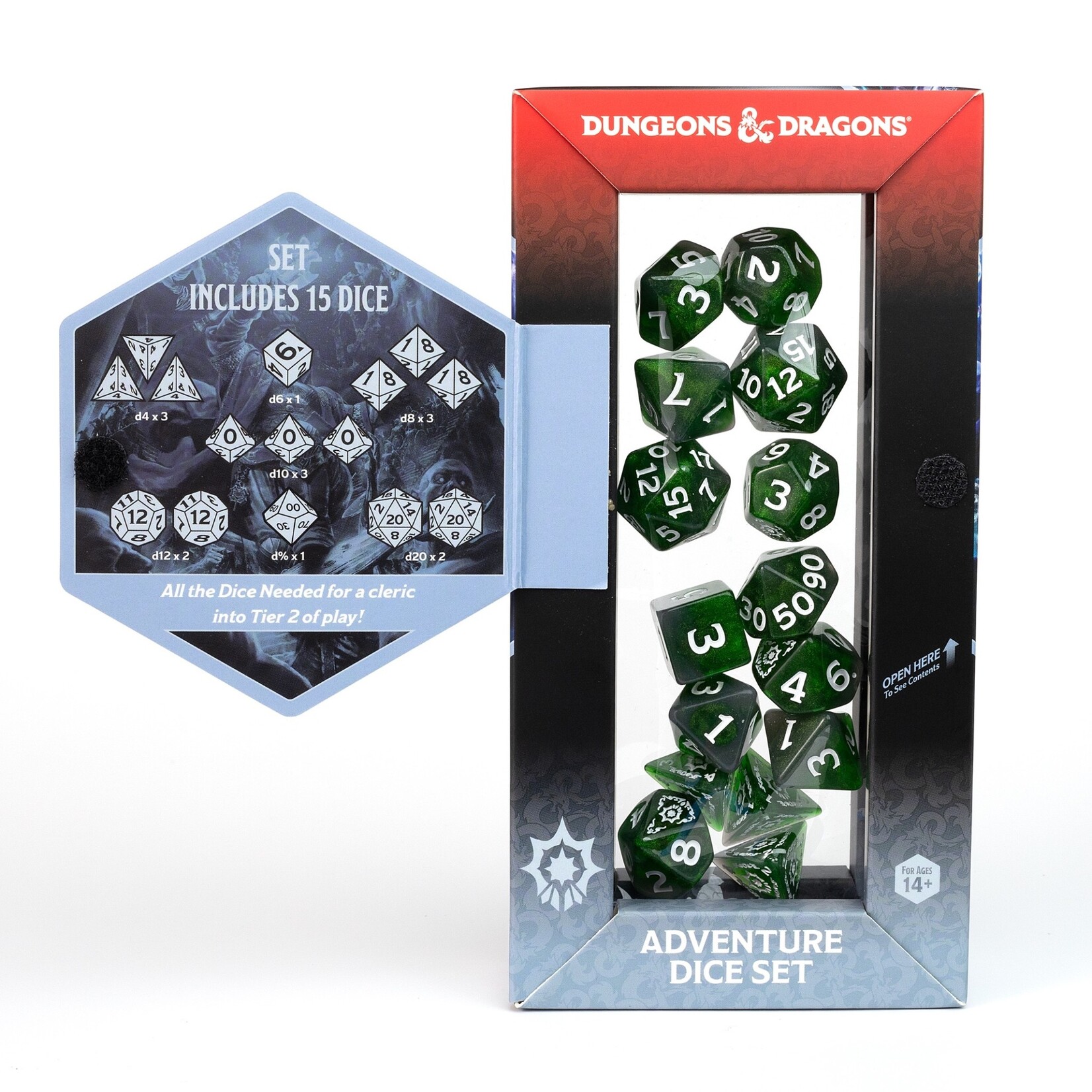 Sirius Dice D&D Adventure Dice Set - Cleric: Green