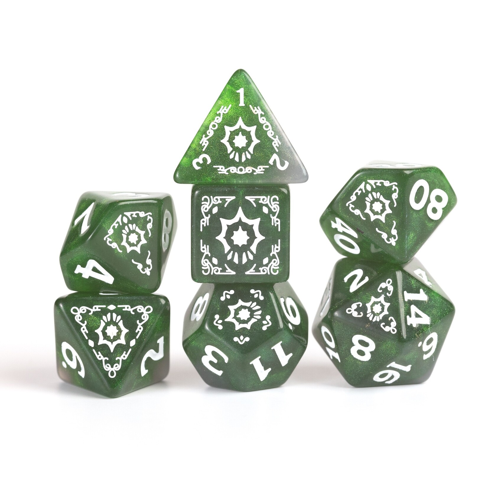 Sirius Dice D&D Adventure Dice Set - Cleric: Green