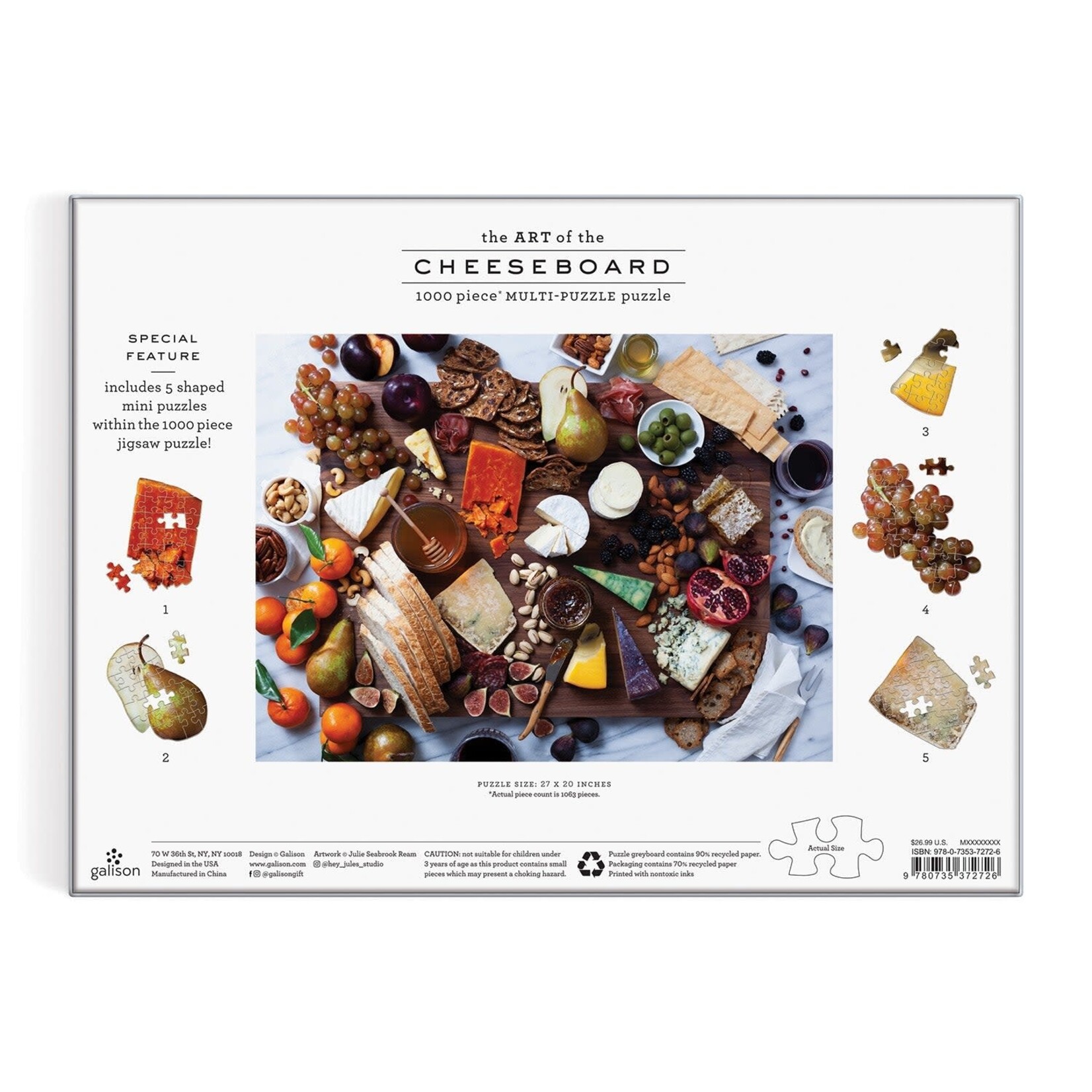 galison Art of the Cheeseboard 1000 Piece Multi-Puzzle Puzzle
