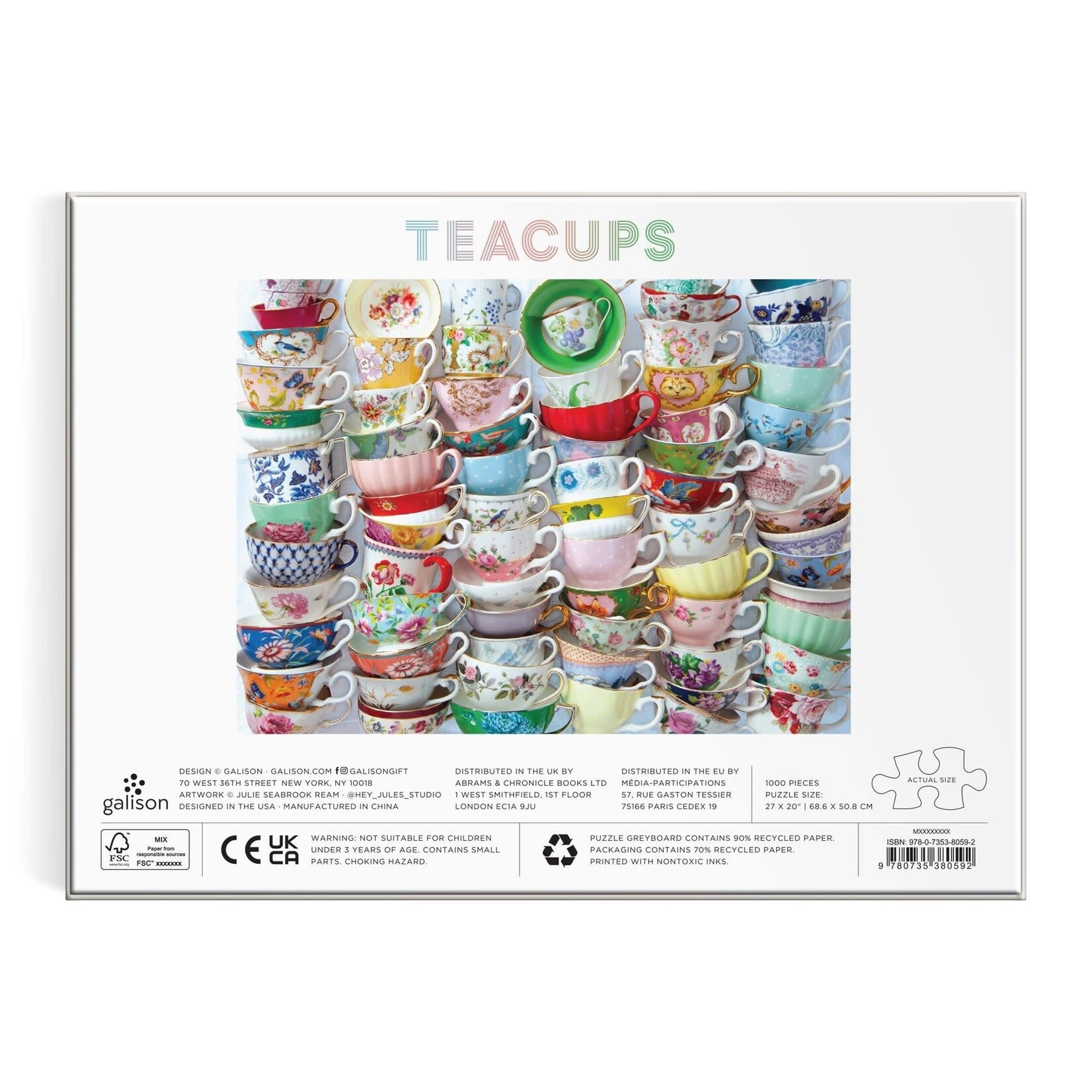 galison Teacups 1000 Piece Puzzle