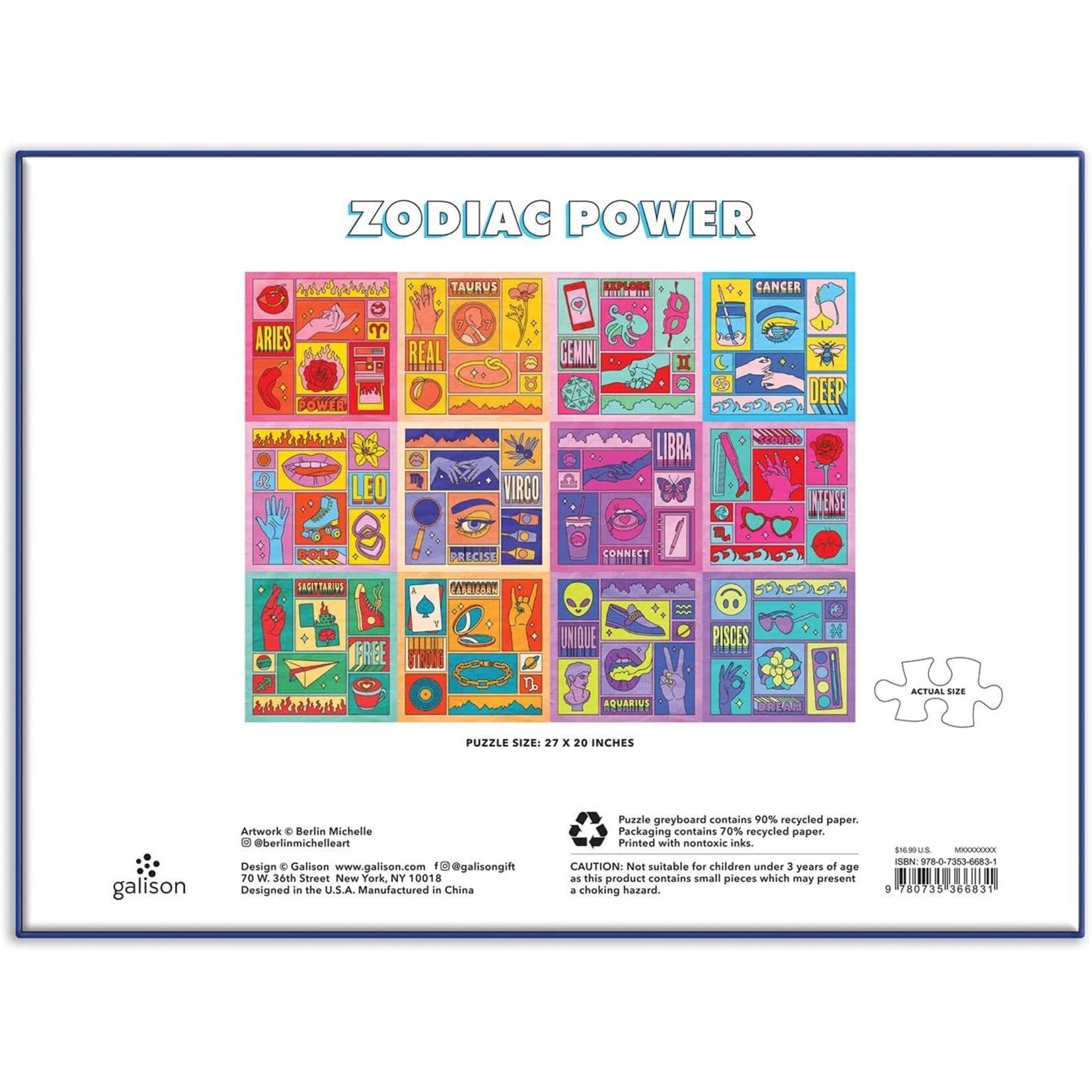 galison Zodiac Power 1000 Piece Puzzle