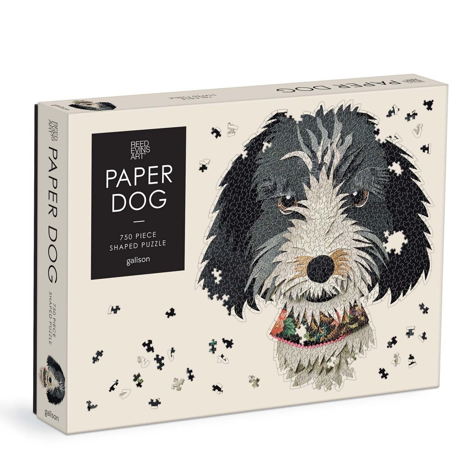 galison Paper Dog 750 Piece Shaped Jigsaw Puzzle