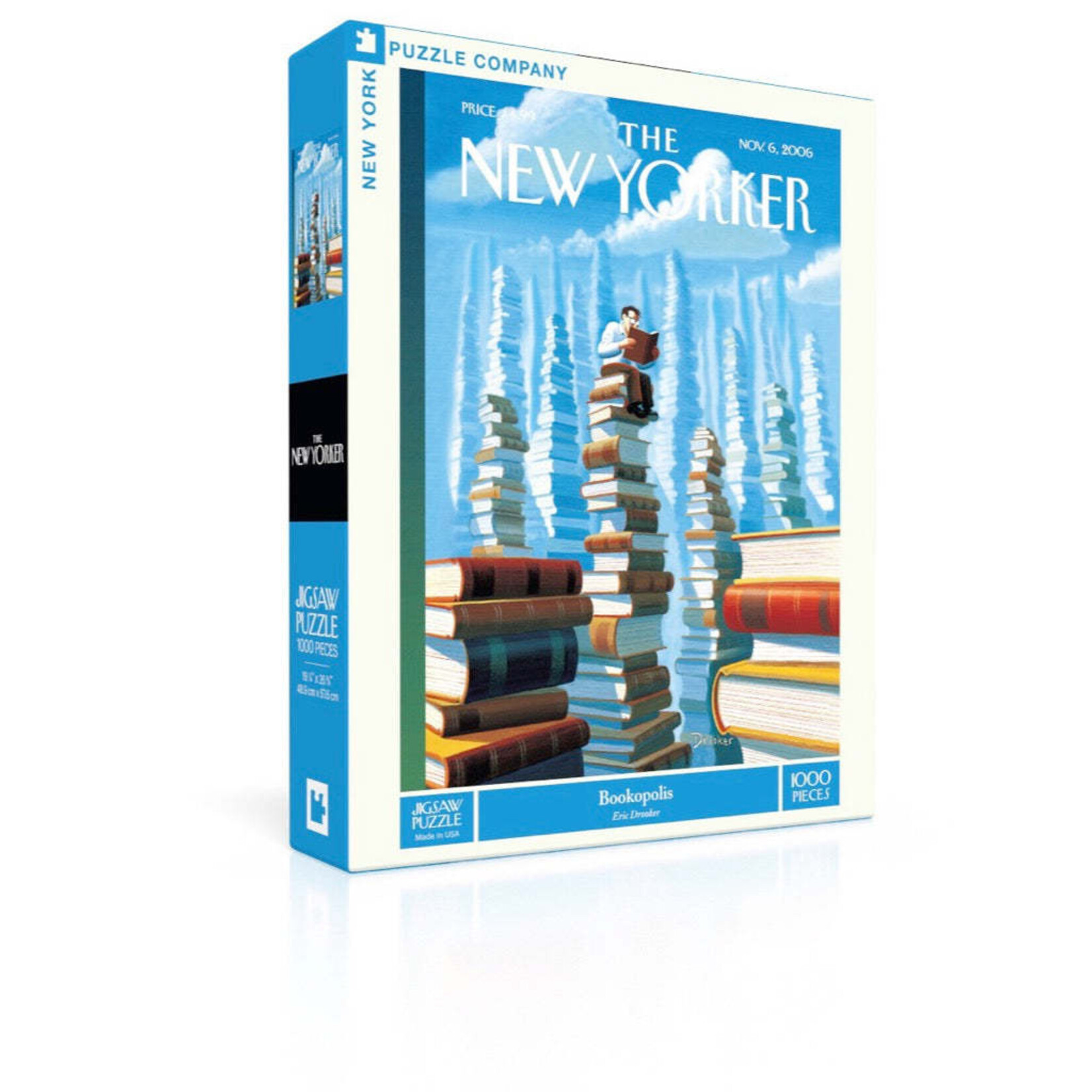New York Puzzle Co New Yorker, The - Bookopolis 1000 Piece Jigsaw Puzzle