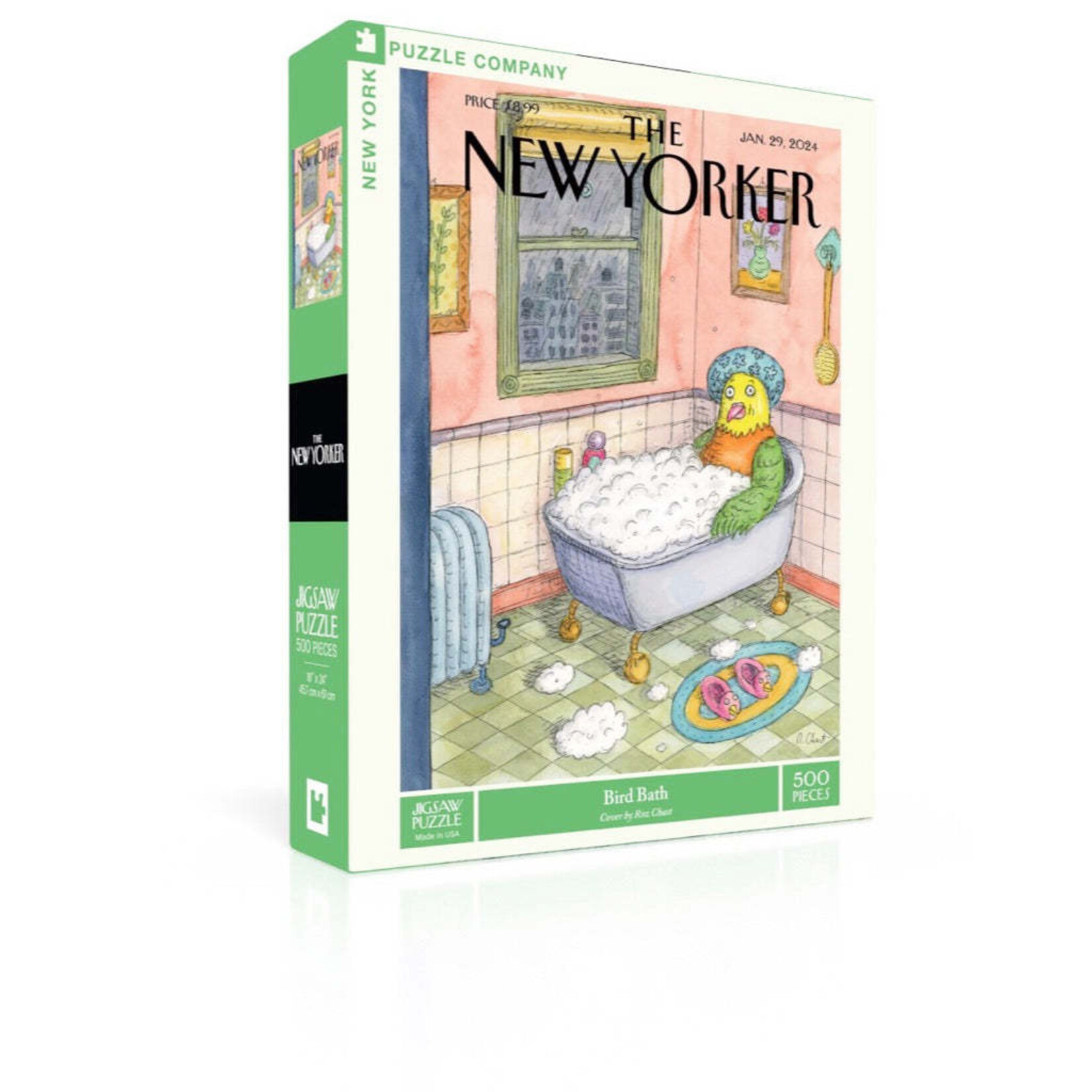 New York Puzzle Co New Yorker, The - Bird Bath 500 Piece Jigsaw Puzzle