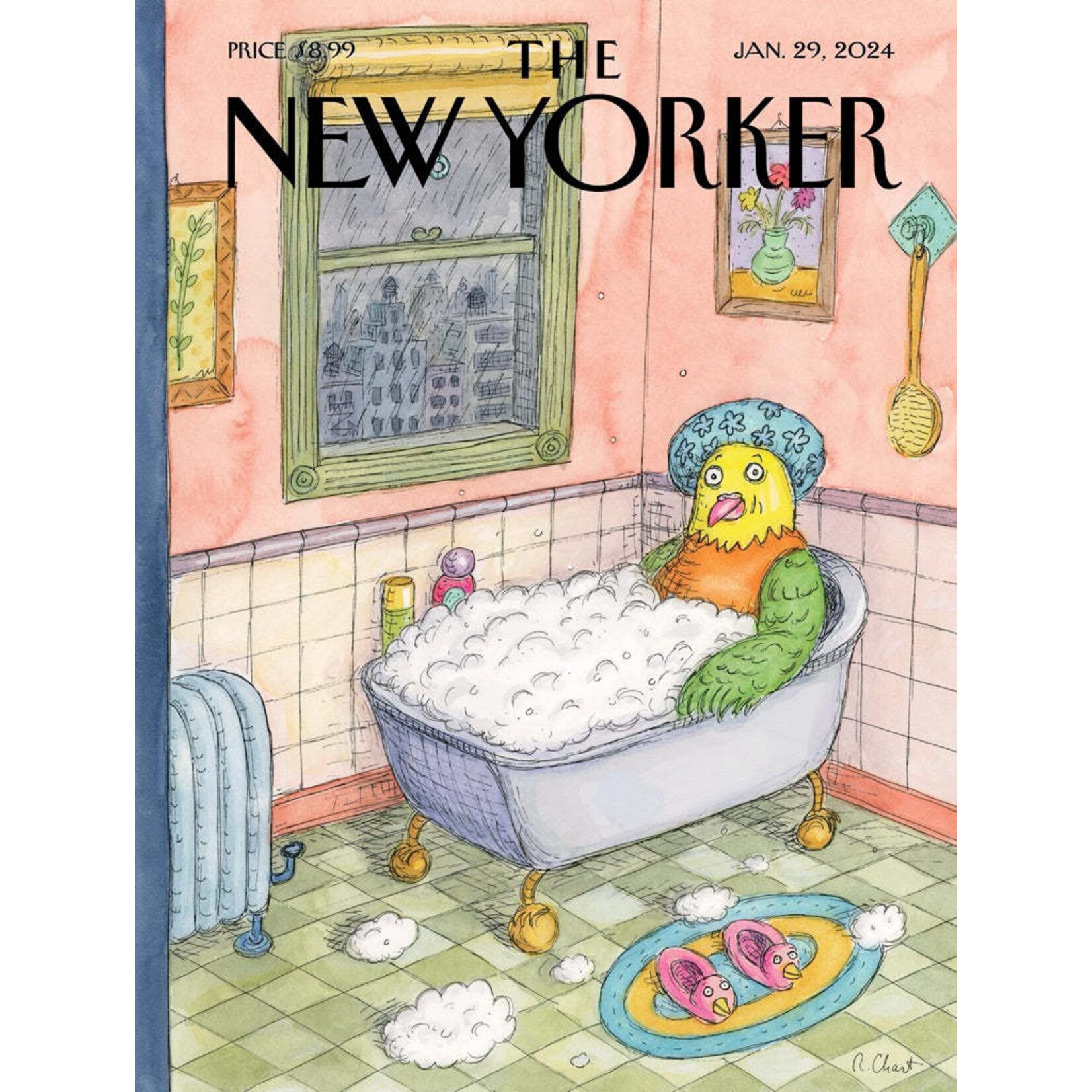 New York Puzzle Co New Yorker, The - Bird Bath 500 Piece Jigsaw Puzzle