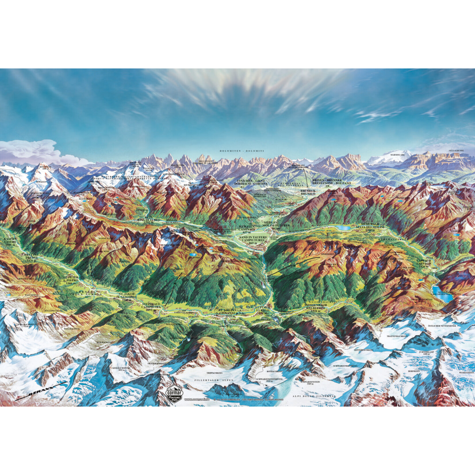 Heye Map Art - Alpine Mountain World 2000 Piece Puzzle