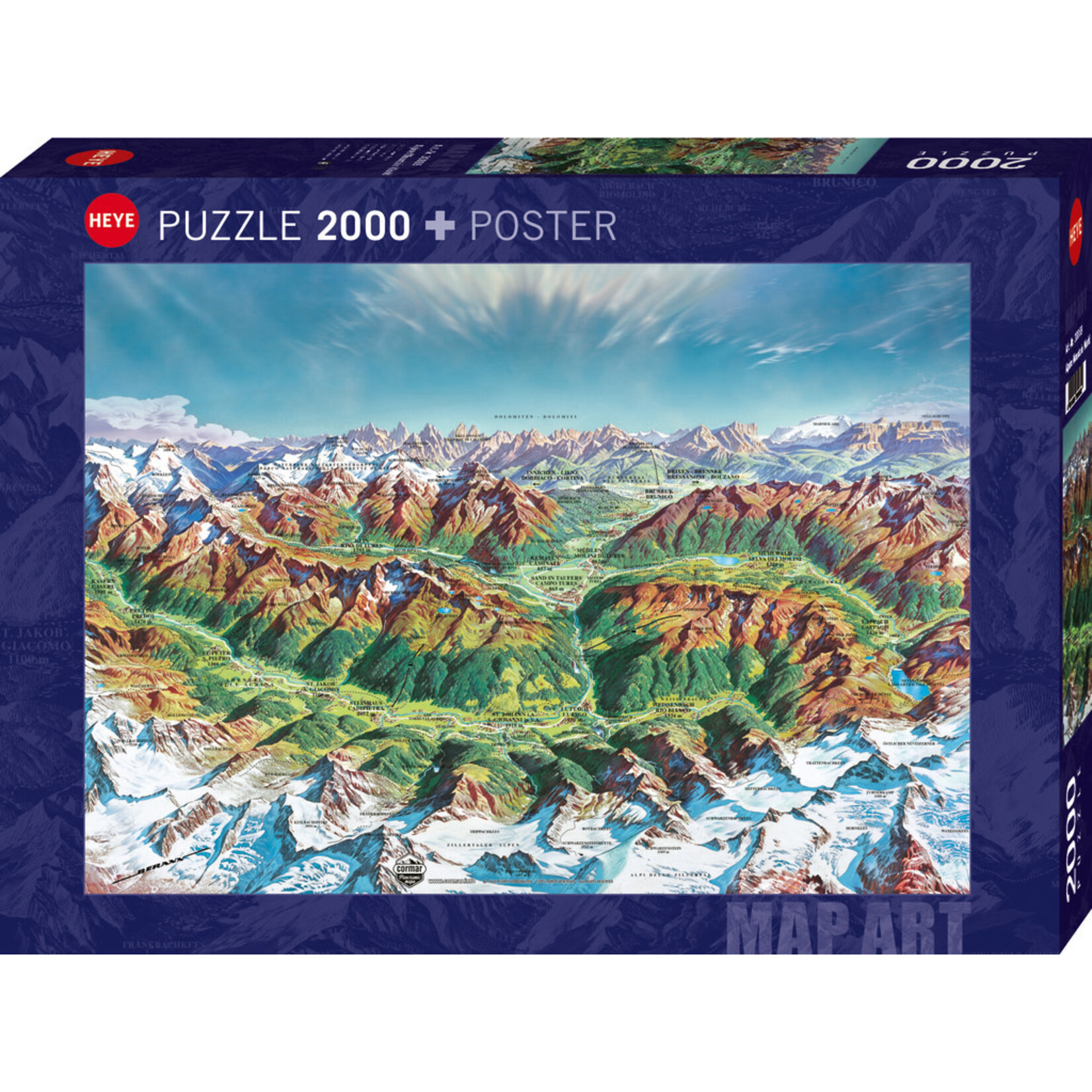 Heye Map Art - Alpine Mountain World 2000 Piece Puzzle
