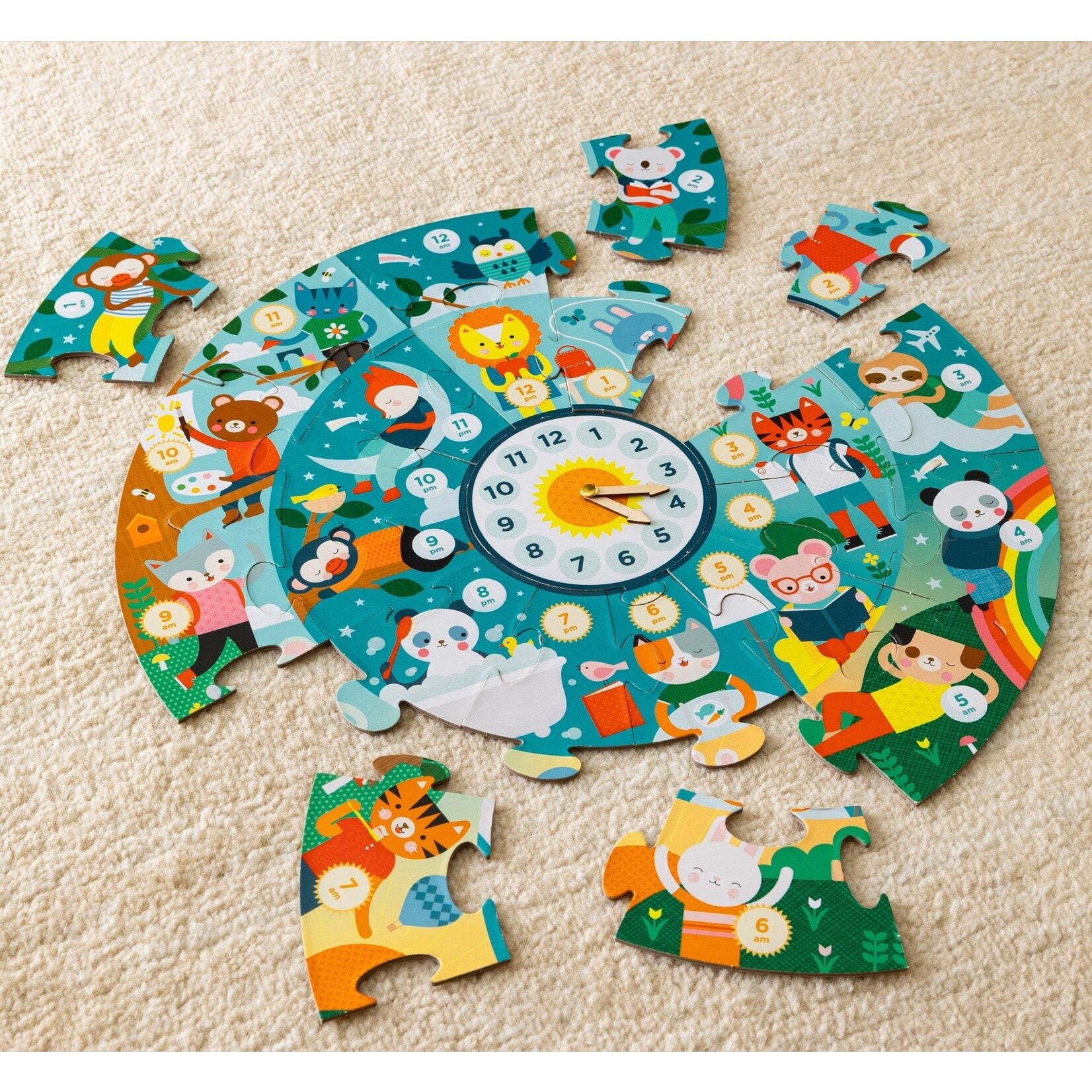 Petit Collage Telling the Time 25 Piece Floor Puzzle