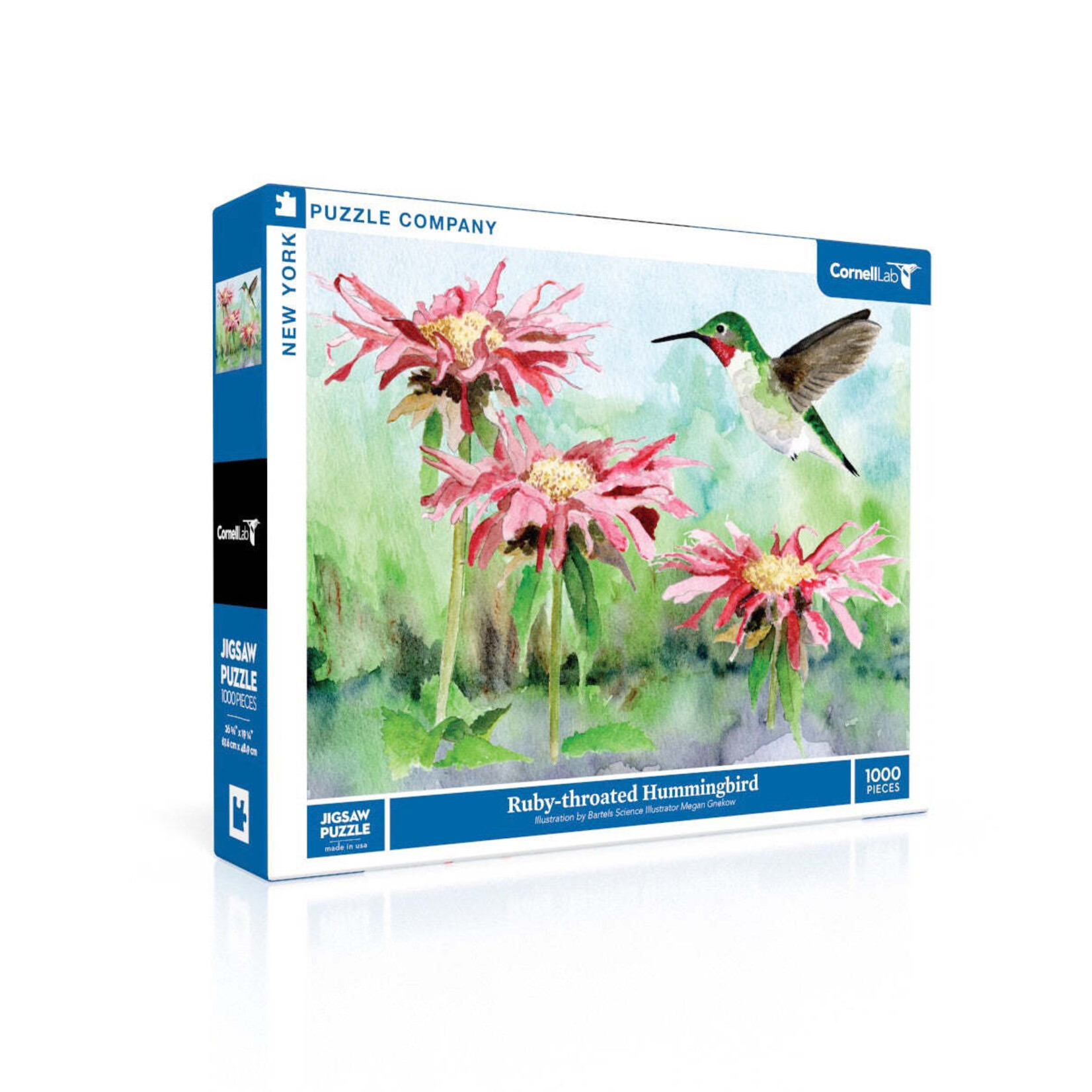 New York Puzzle Co Cornell Lab of Ornithology, The - Ruby-throated Hummingbird 1000 Piece Puzzle