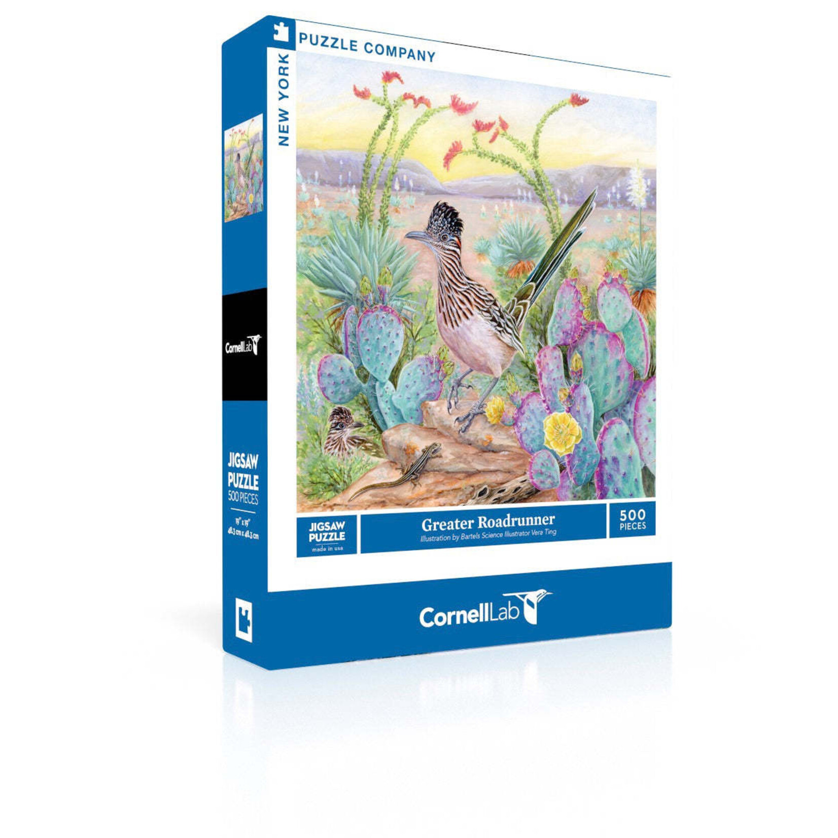 New York Puzzle Co Cornell Lab of Ornithology, The - Greater Roadrunner 500 Piece Puzzle