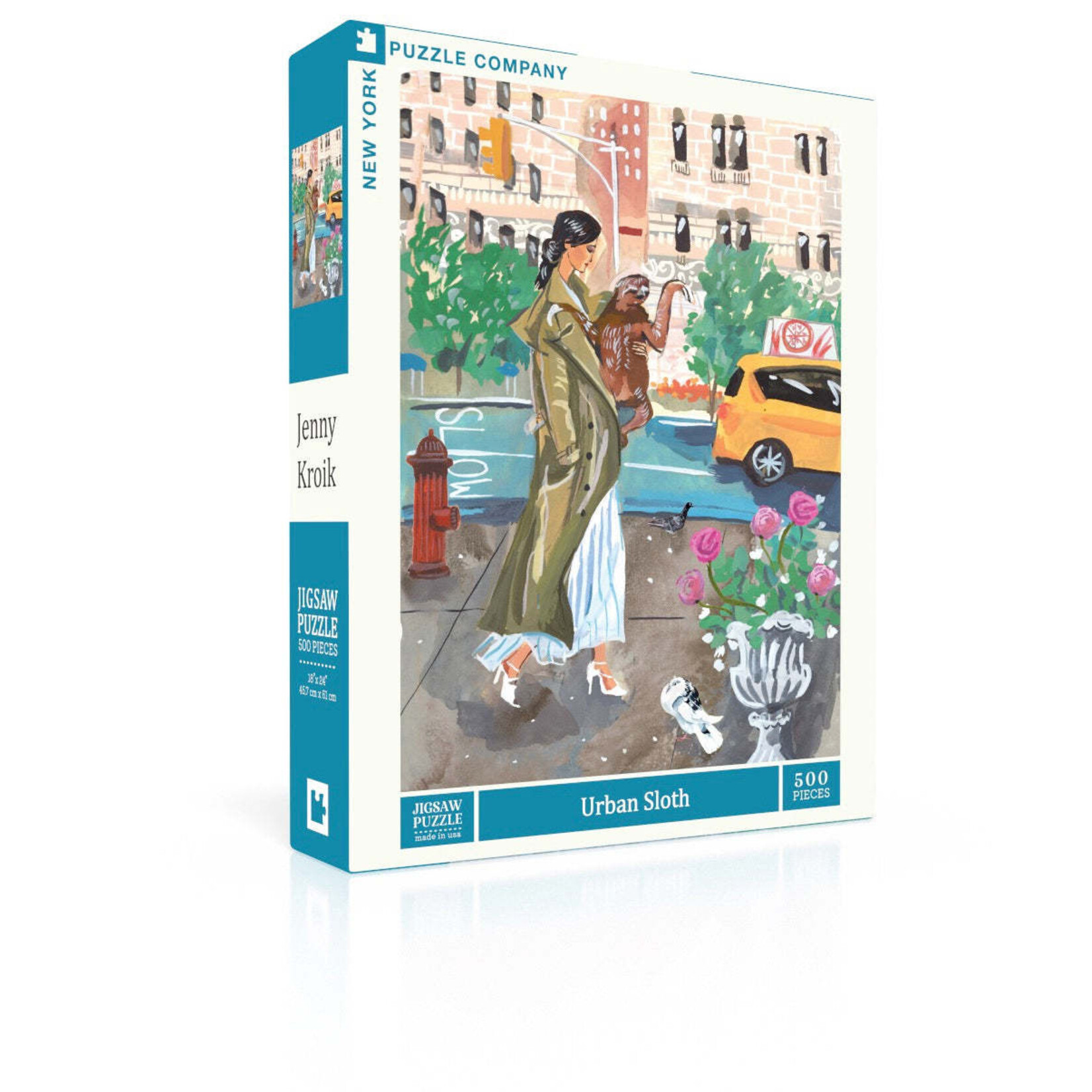 New York Puzzle Co Jenny Kroik - Urban Sloth 500 Piece Puzzle