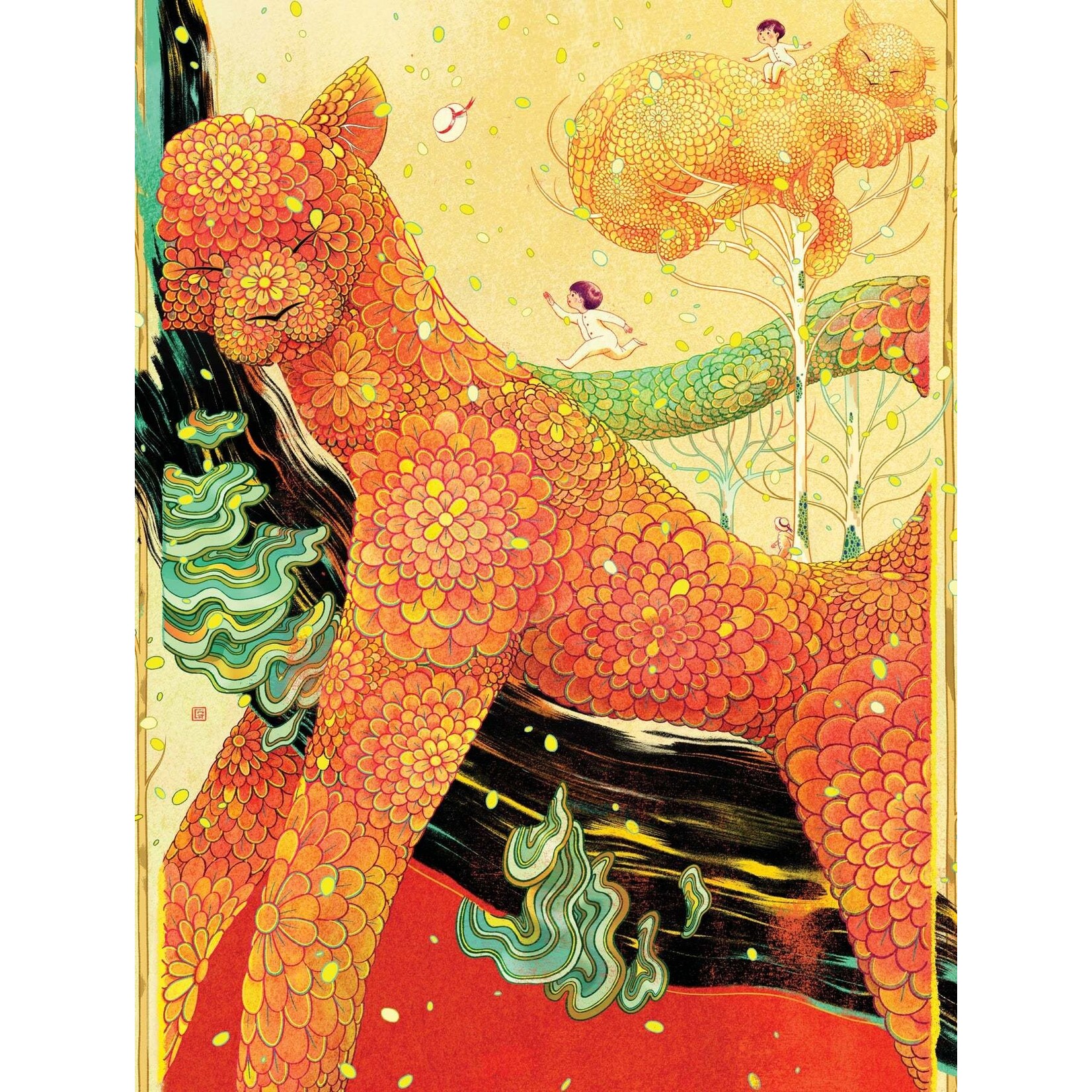 New York Puzzle Co Victo Ngai - Sleepy Autumn 1000 Piece Puzzle