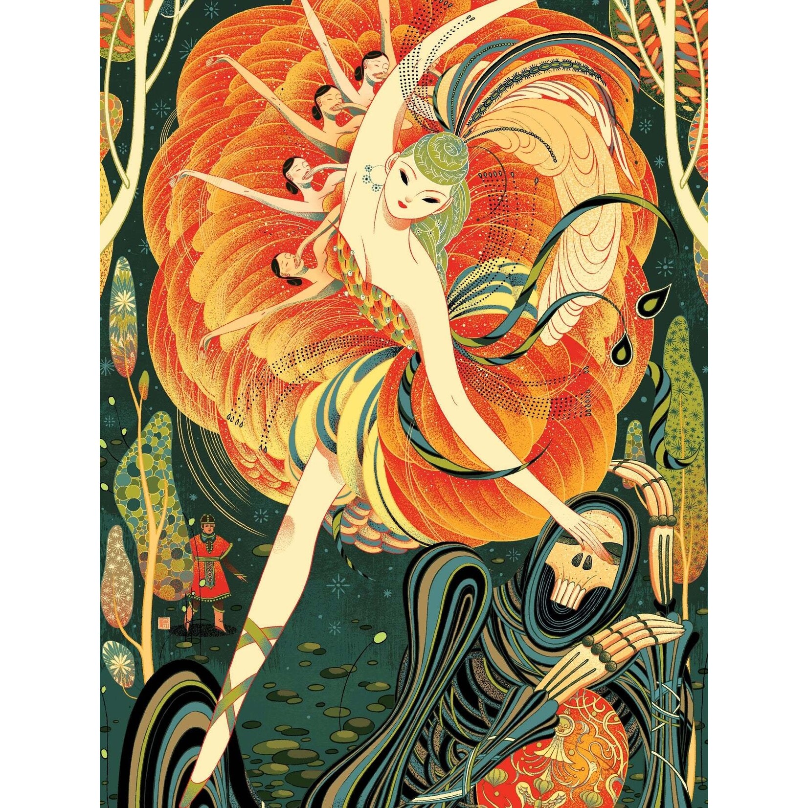 New York Puzzle Co Victo Ngai - Firebird 1000 Piece Puzzle