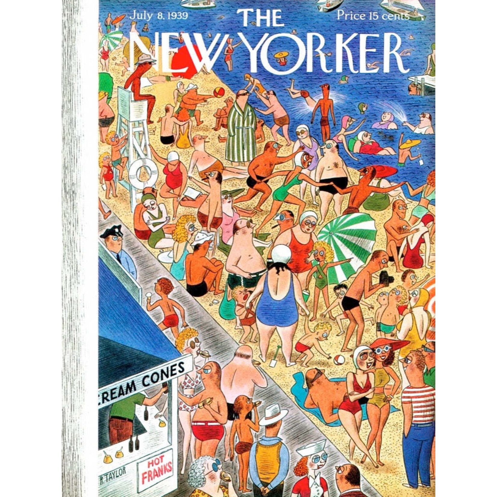 New York Puzzle Co New Yorker, The - Beachgoing 1000 Piece Puzzle