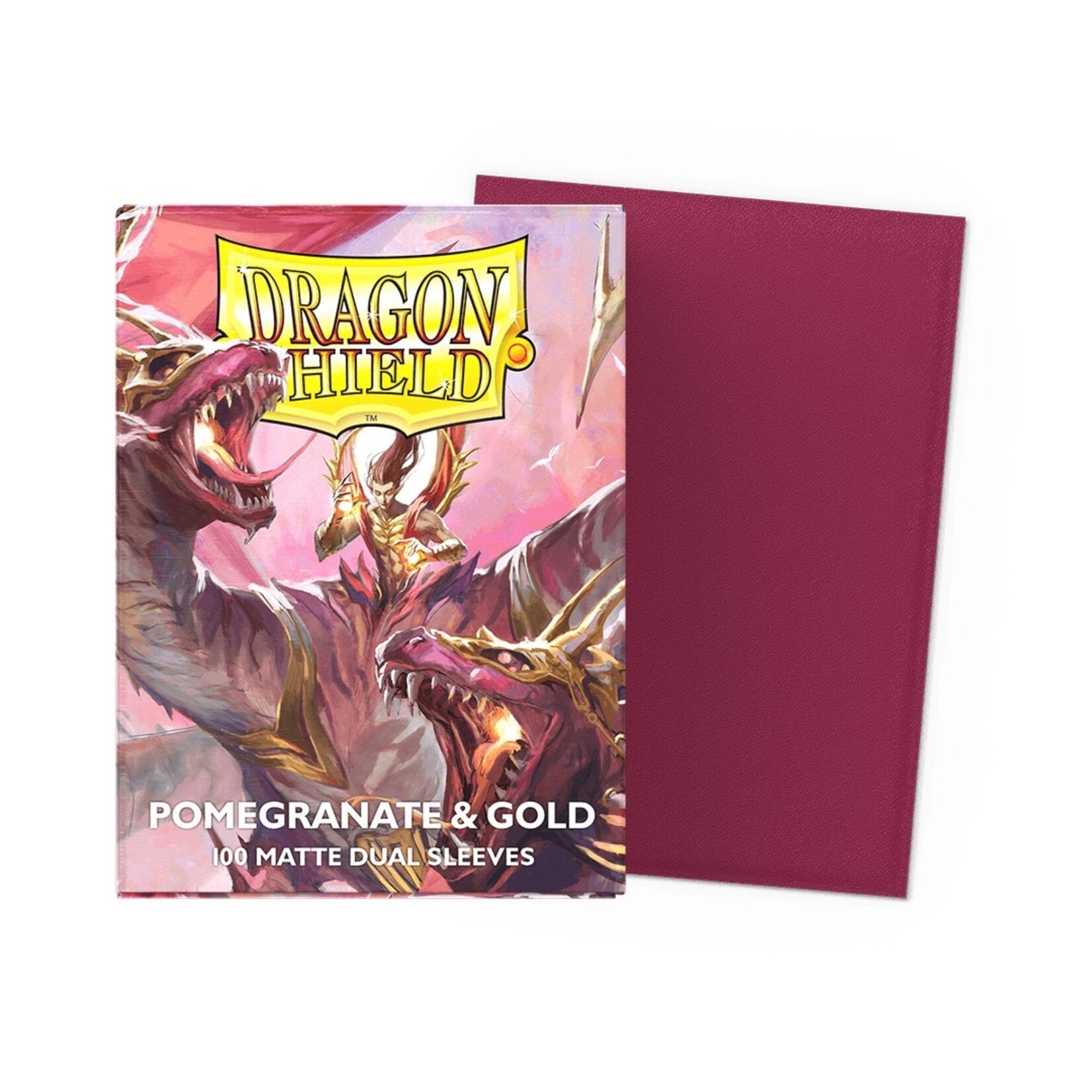 Dragon Shield Standard Size Matte Dual Sleeves - Pomegranate & Gold (100ct)