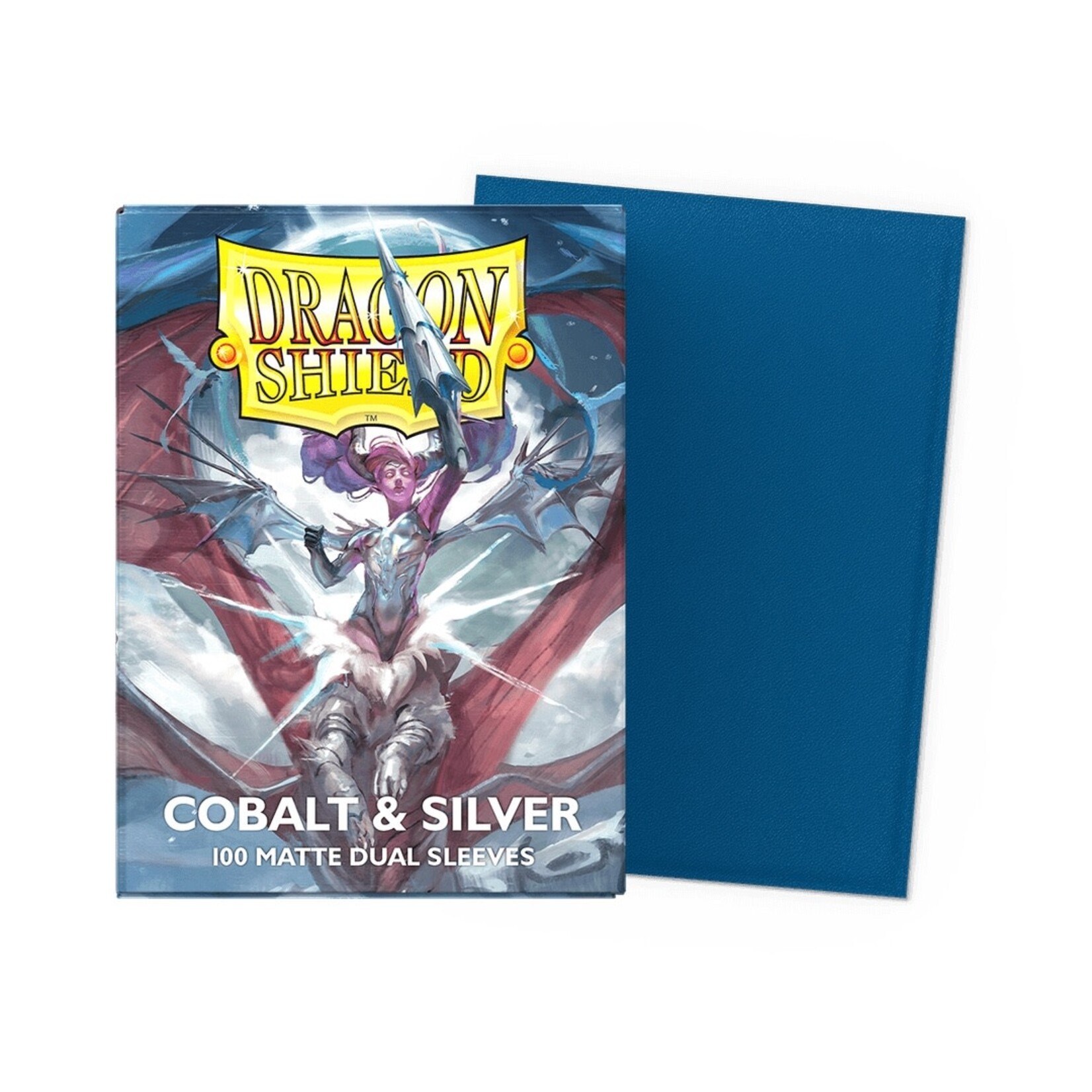 Dragon Shield Standard Size Matte Dual Sleeves - Cobalt & Silver (100ct)