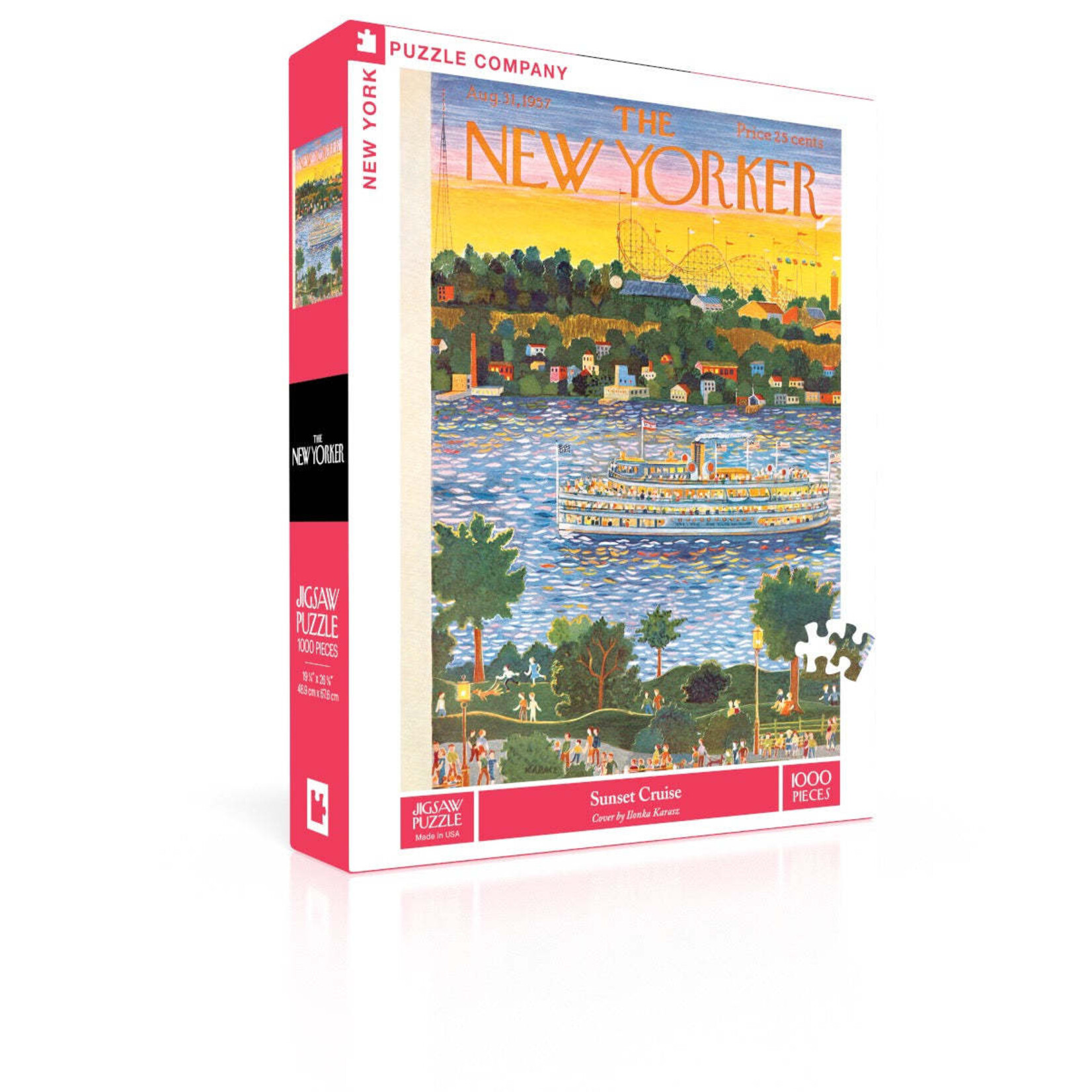 New York Puzzle Co New Yorker, The - Sunset Cruise  1000 Piece Puzzle