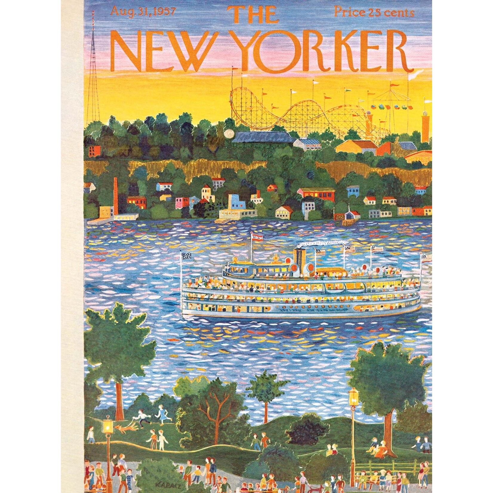 New York Puzzle Co New Yorker, The - Sunset Cruise  1000 Piece Puzzle