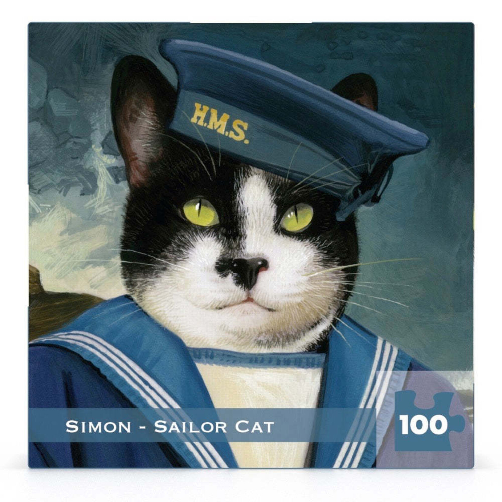 New York Puzzle Co Simon - Sailor Cat 100 Piece Mini Puzzle