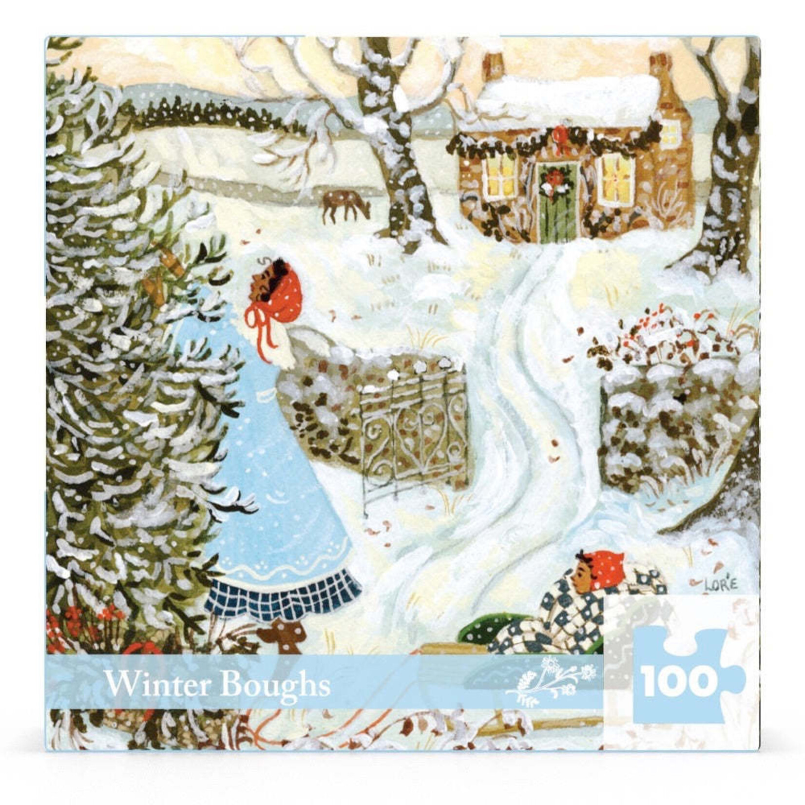 New York Puzzle Co Winter Boughs 100 Piece Mini Puzzle