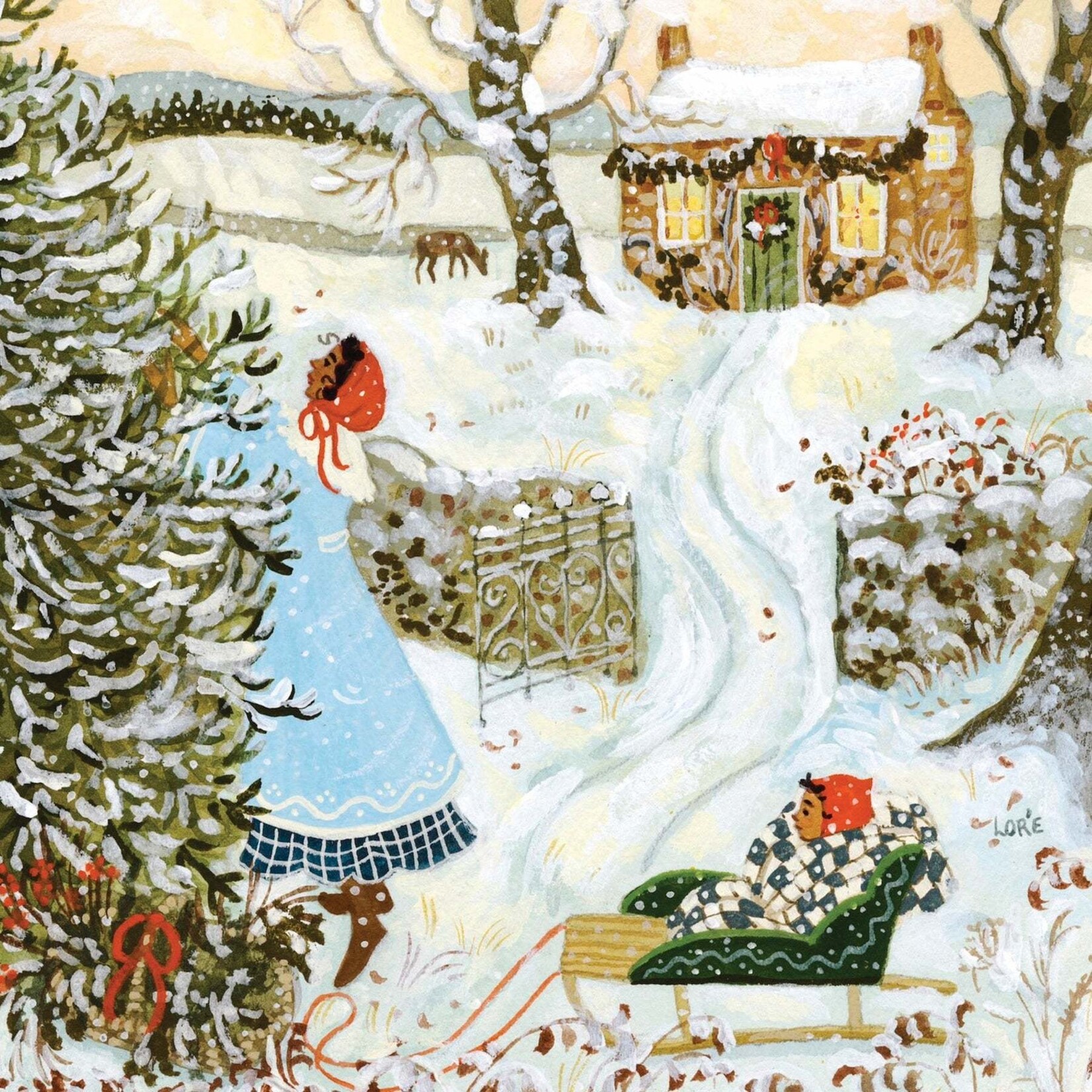 New York Puzzle Co Winter Boughs 100 Piece Mini Puzzle