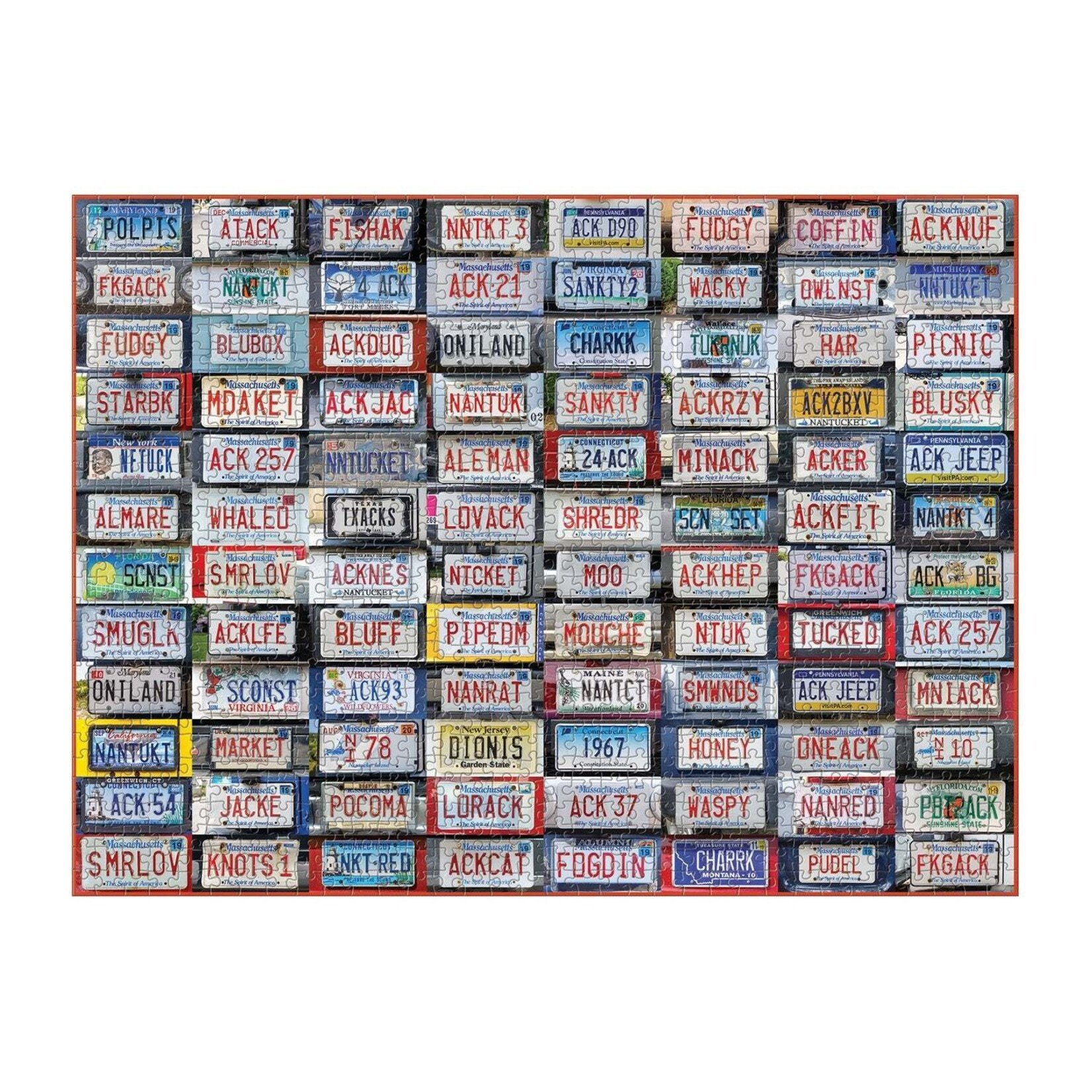 galison Nantucket License Plates 1000 Piece Jigsaw Puzzle