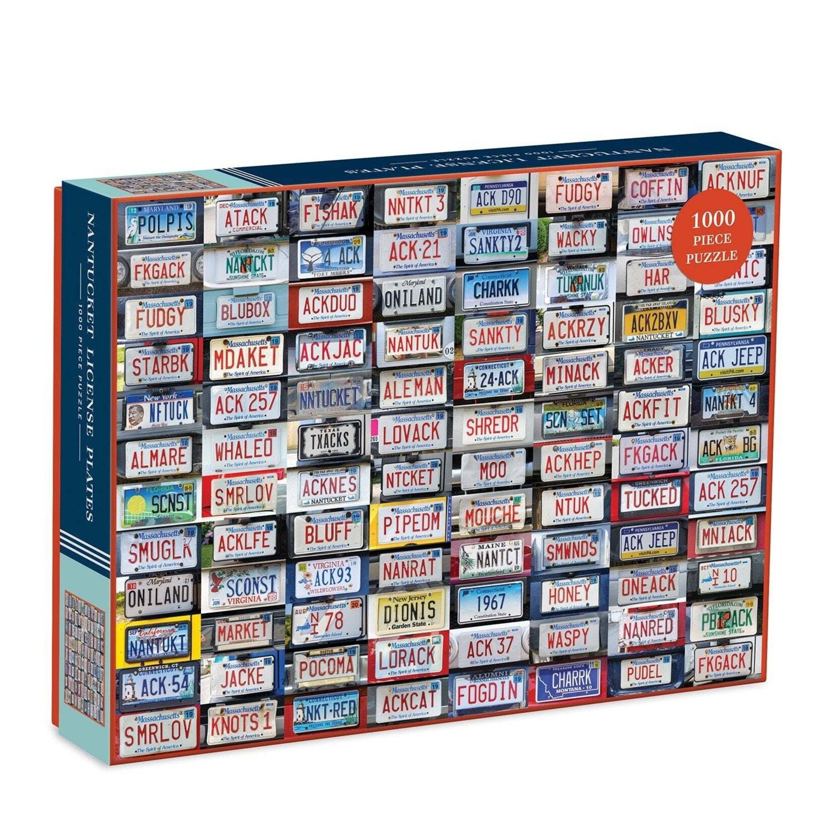 galison Nantucket License Plates 1000 Piece Jigsaw Puzzle