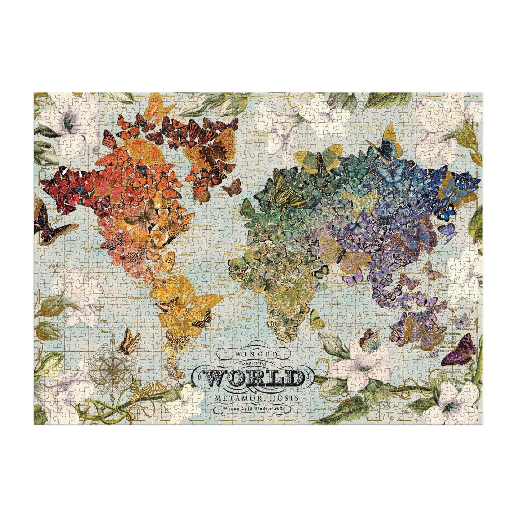 galison Winged Metamorphosis 1000 Piece Foil Puzzle