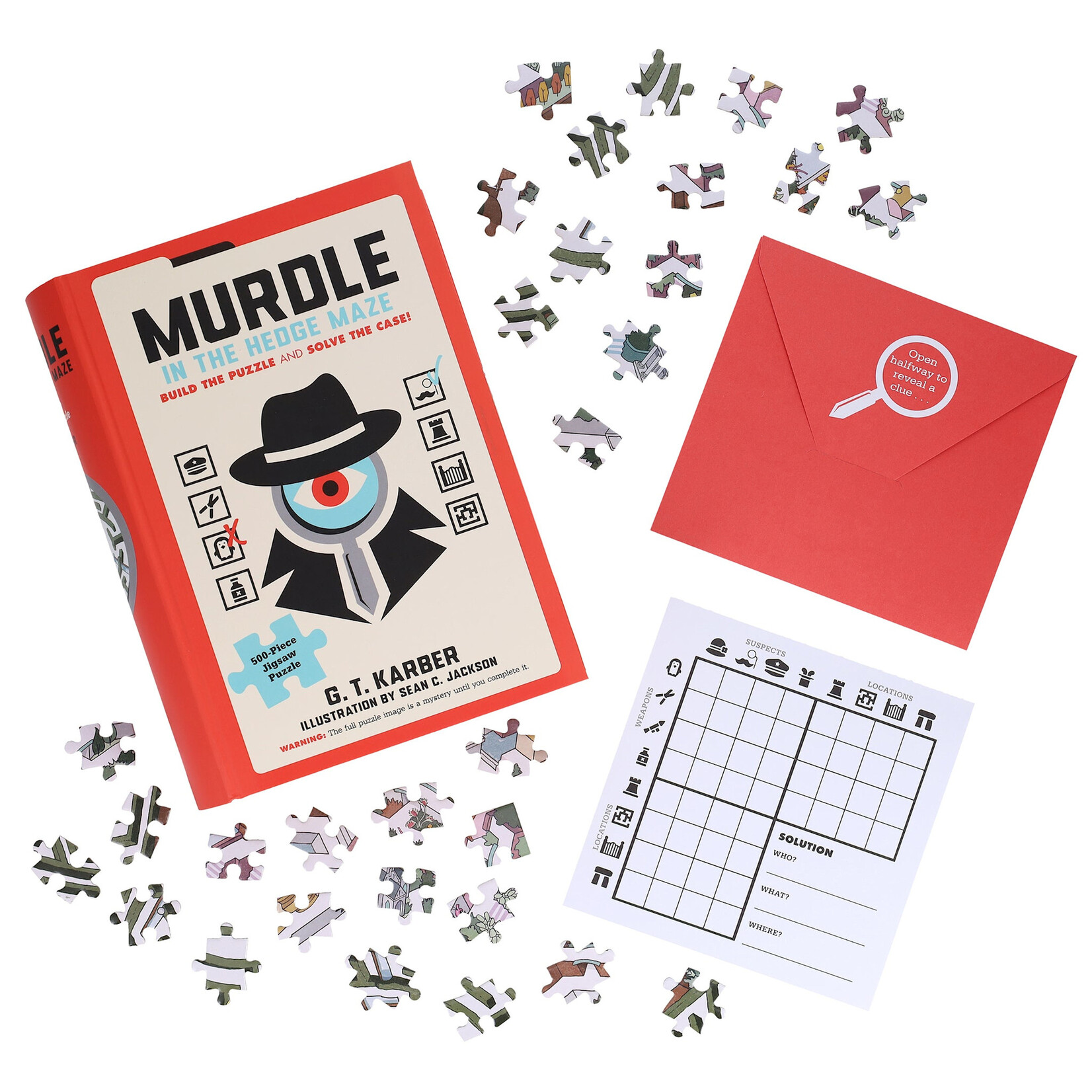 Chronicle Books Murdle in the Hedge Maze 500-Piece Jigsaw Puzzle