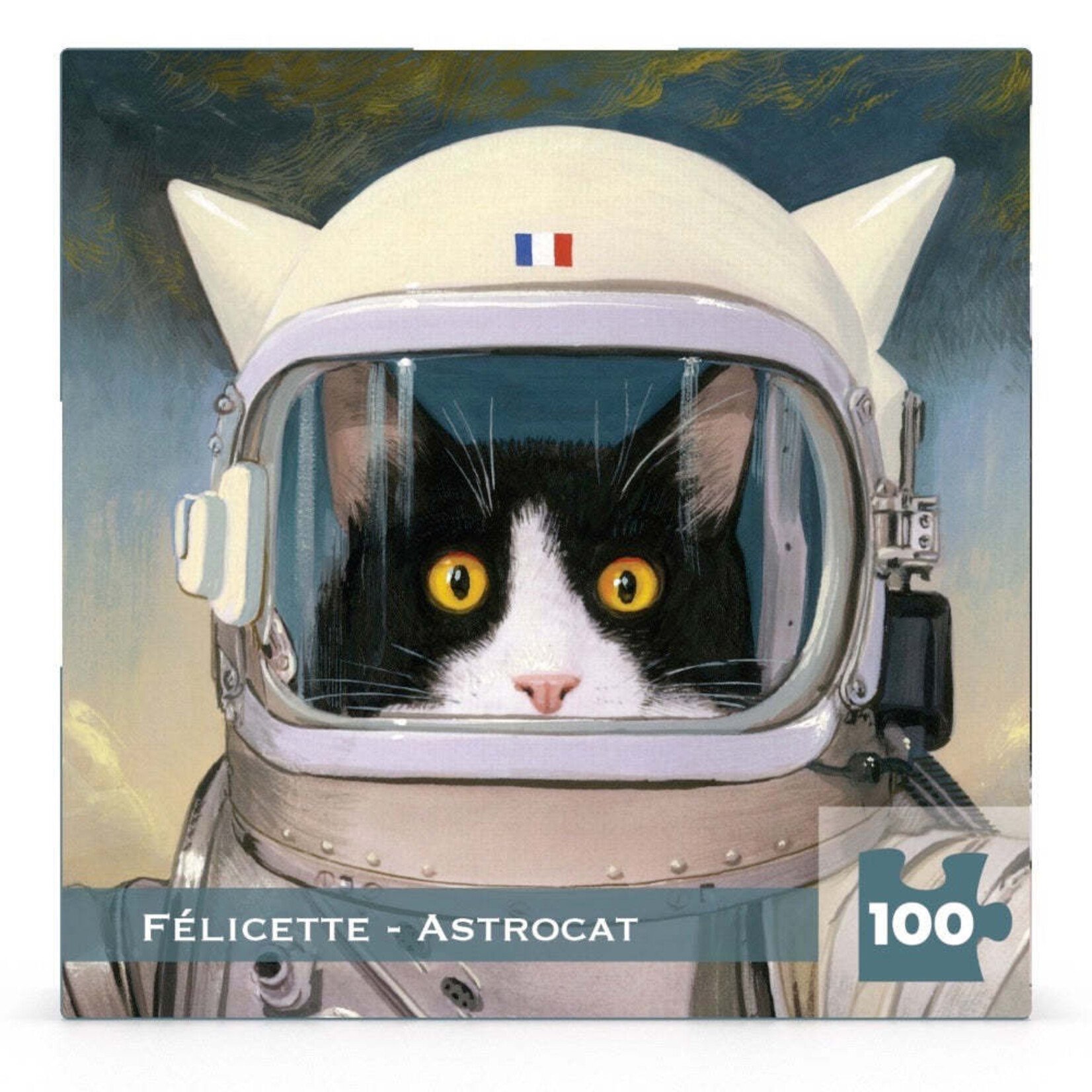 New York Puzzle Co Félicette - Astrocat 100 Piece Mini Puzzle