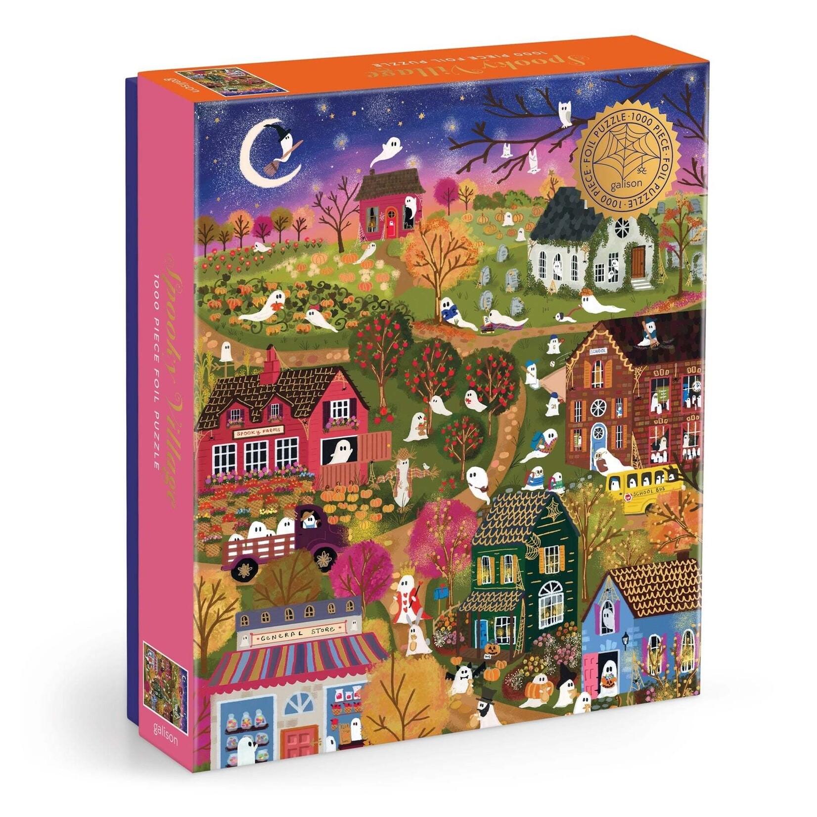 galison Spooky Village 1000 Piece Foil Jigsaw Puzzle