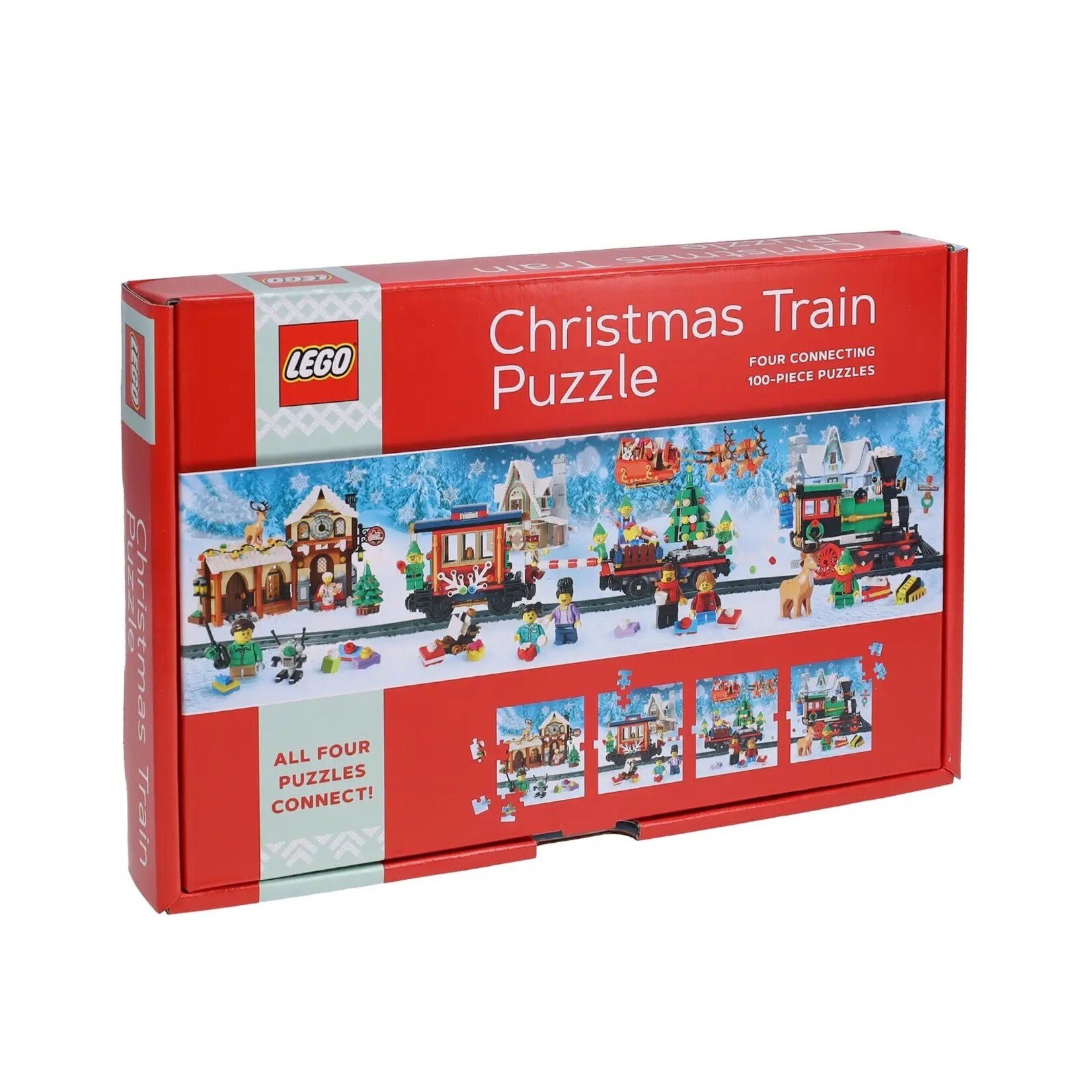 Chronicle Books LEGO Christmas Train Puzzle - Four 100 Piece Puzzles