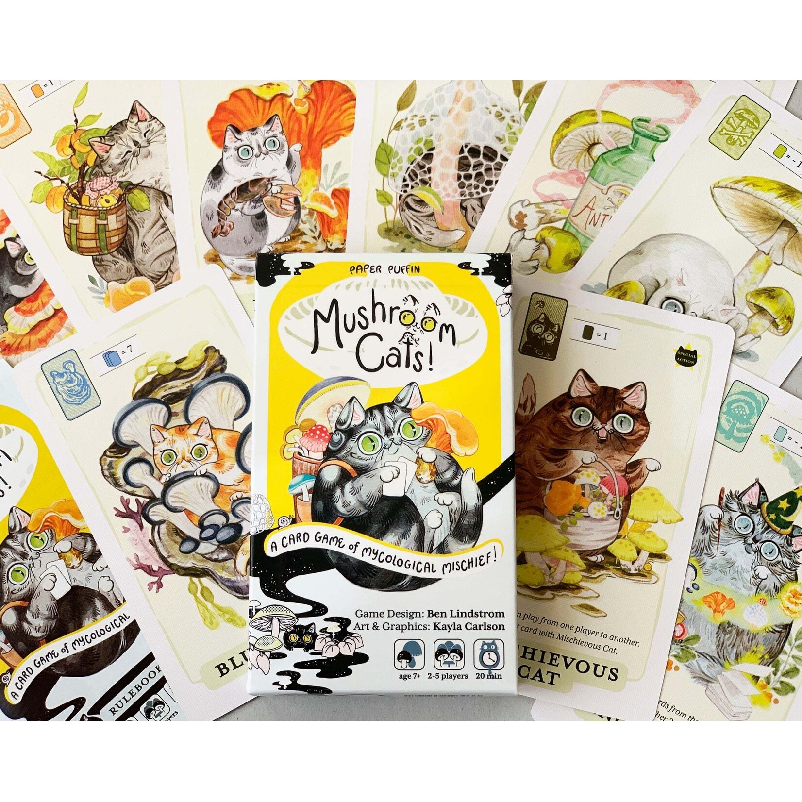 Paper Puffin Mushroom Cats! Card Game