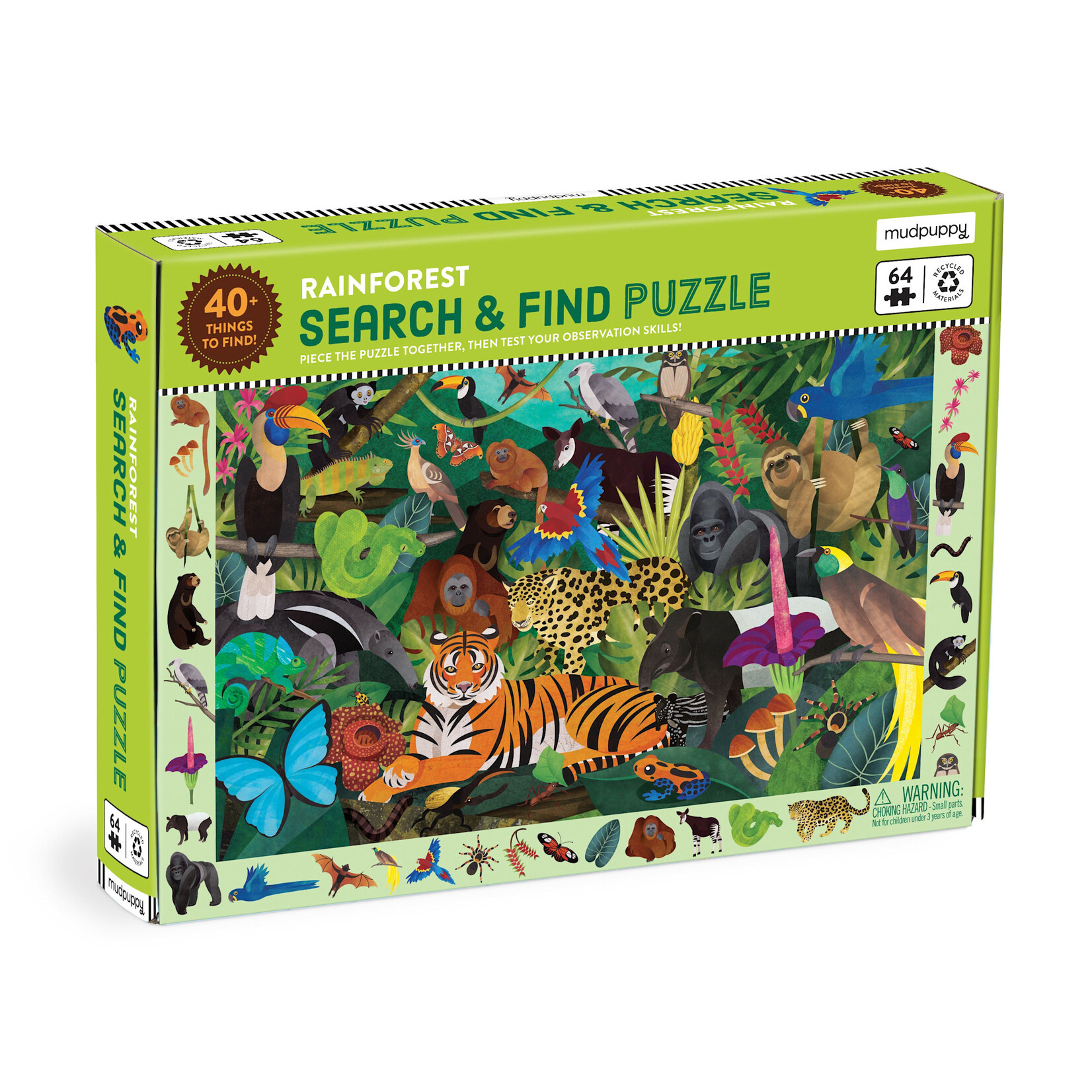 Mudpuppy Search & Find 64 Piece Puzzle - Rainforest
