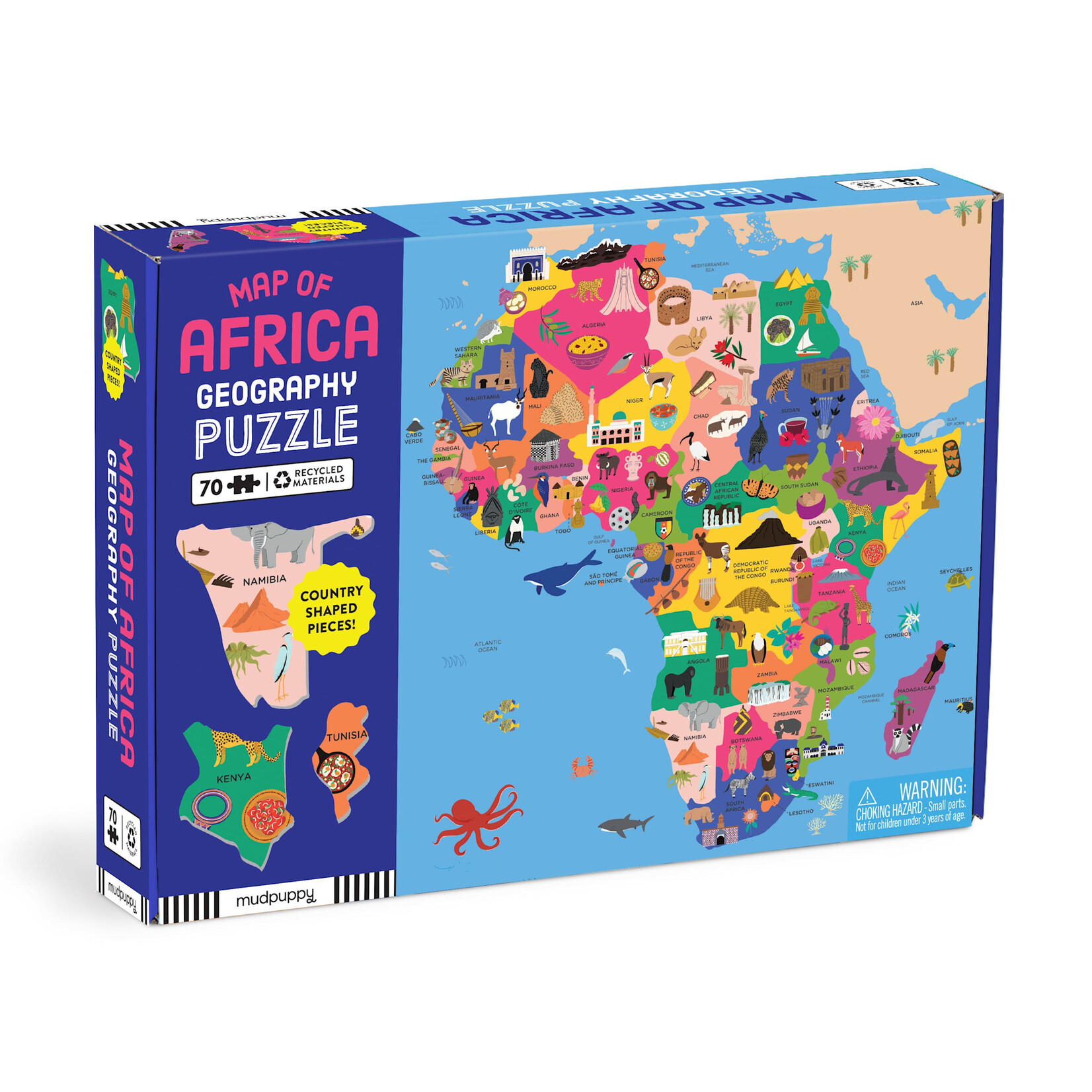 Mudpuppy Geography Puzzle - Map Of Africa 70 Pieces