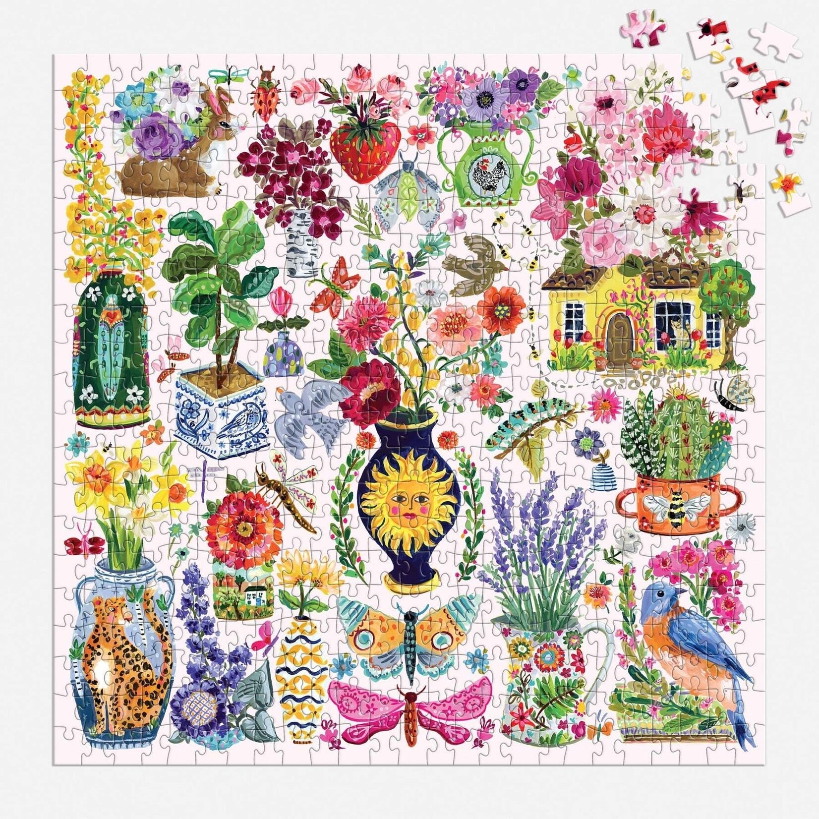 galison Buzzy Bouquets 500 Piece Puzzle
