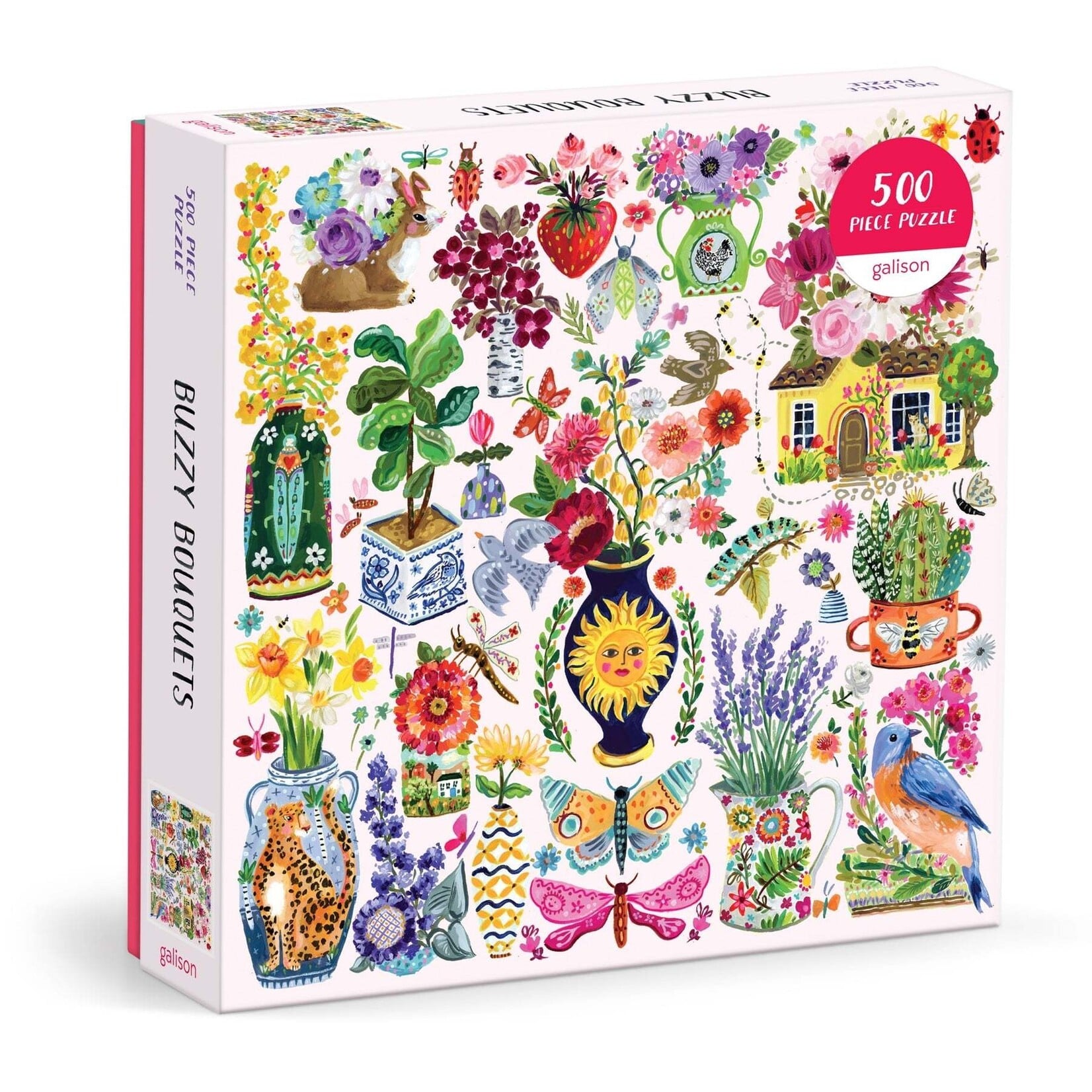galison Buzzy Bouquets 500 Piece Puzzle