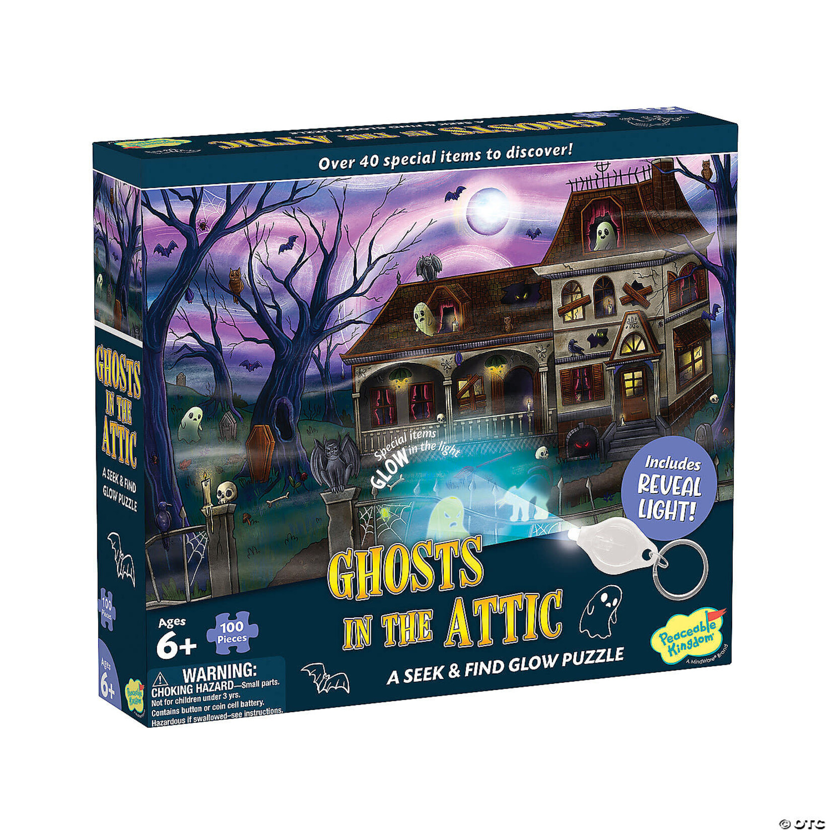 Peaceable Kingdom Ghosts in the the Attic: A Seek & Find Glow Puzzle