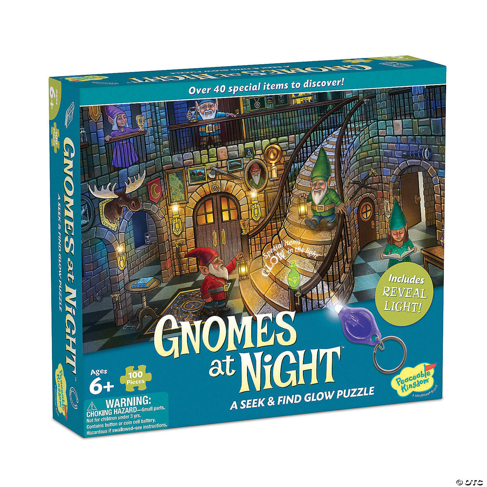 Peaceable Kingdom Gnomes at Night: A Seek & Find Glow Puzzle