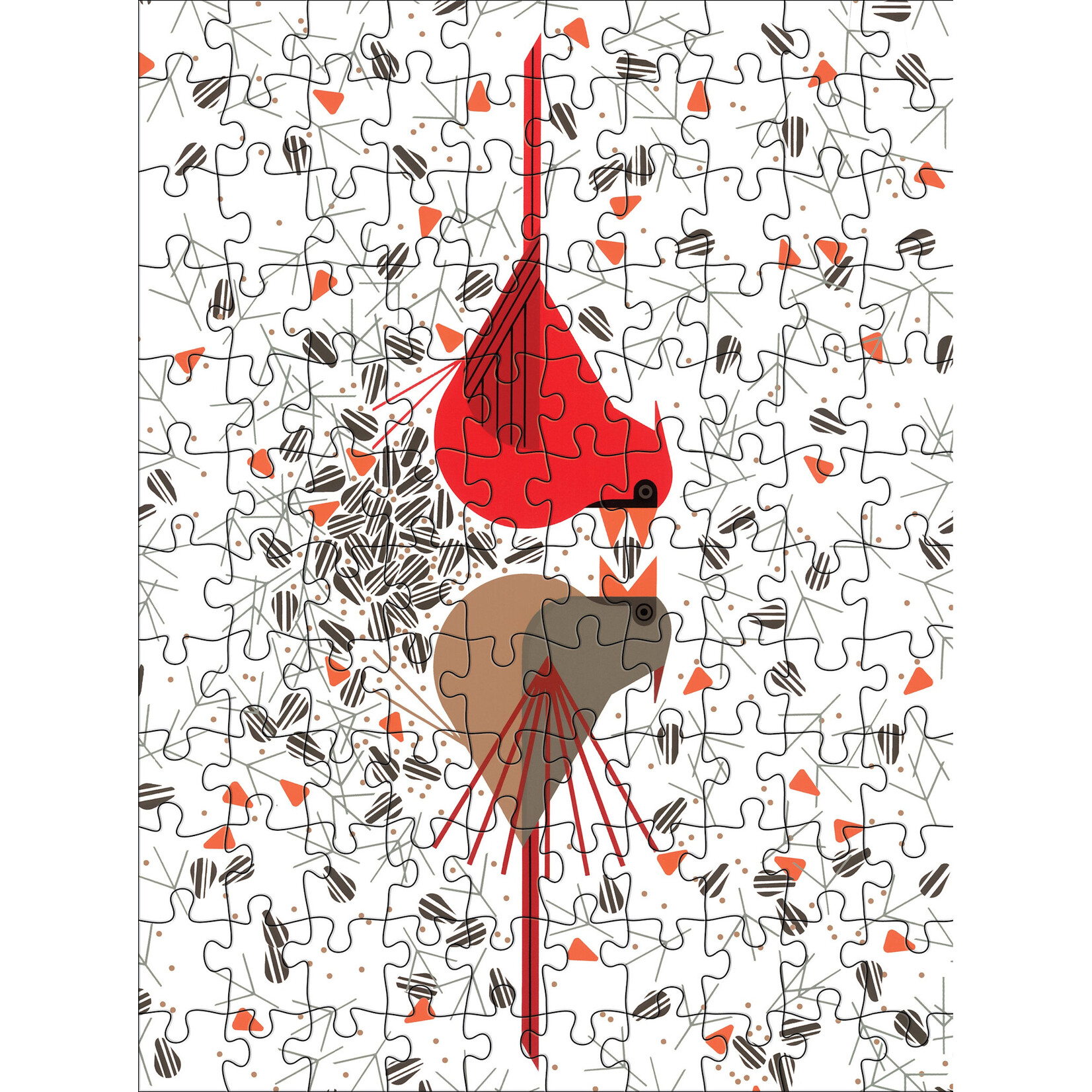 Pomegranate Charley Harper 120-Piece Double-Sided Jigsaw Puzzle Set
